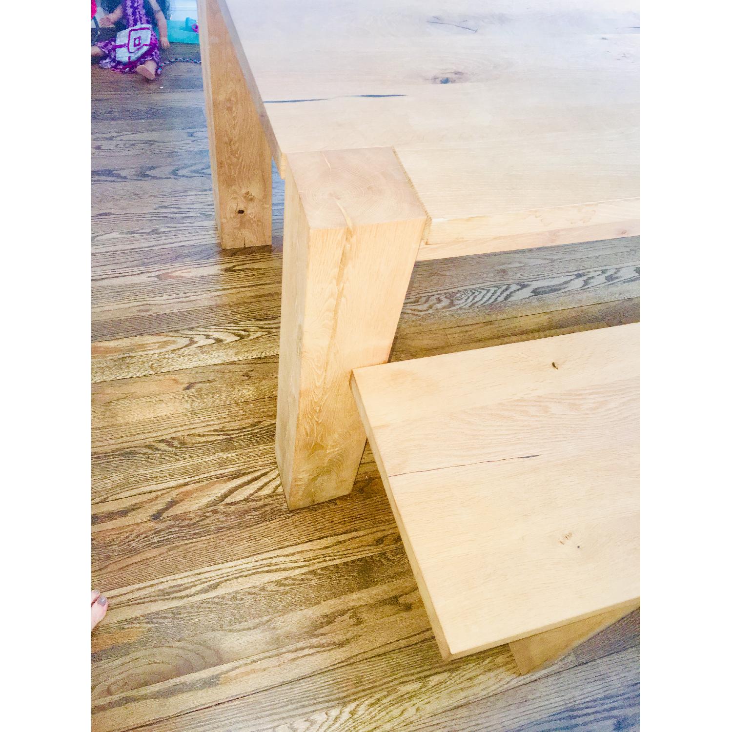 E15 Bigfoot Oak Table w/ 2 Taro Benches - image-10