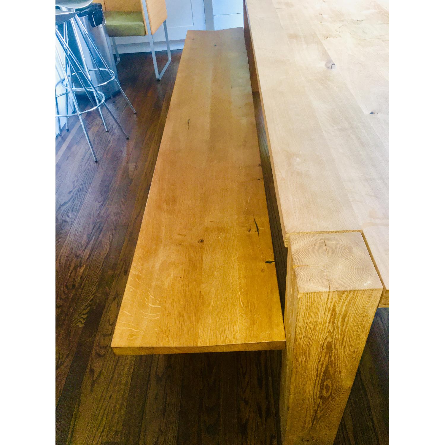E15 Bigfoot Oak Table w/ 2 Taro Benches - image-5