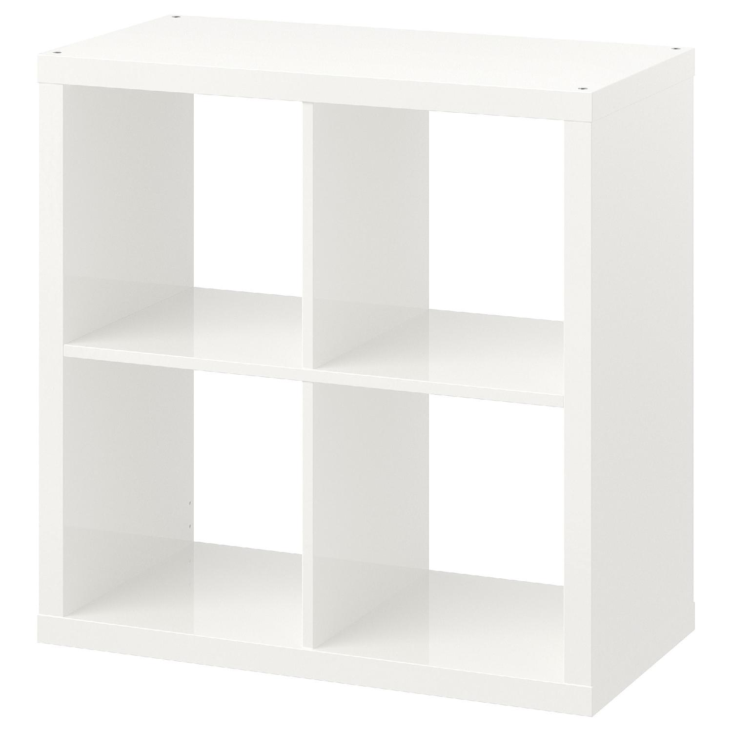 Ikea Kallax White Shelf Unit w/ Inserts - image-0