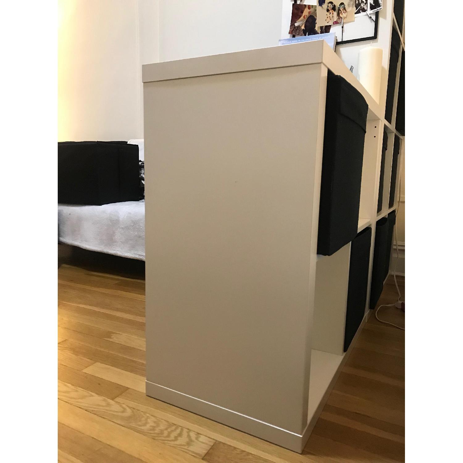 Ikea Kallax White Shelf Unit w/ Inserts - image-2