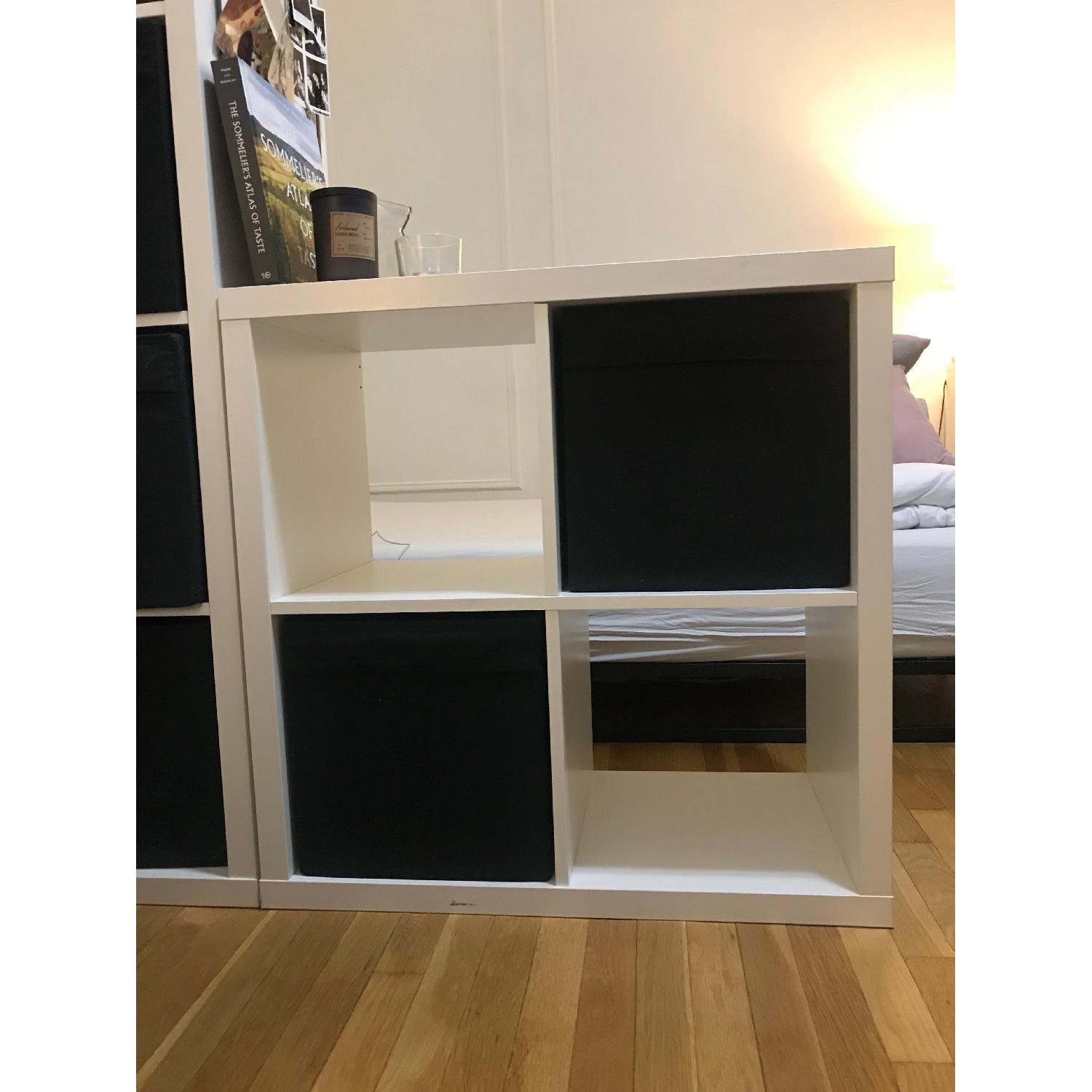 Ikea Kallax White Shelf Unit w/ Inserts - image-3