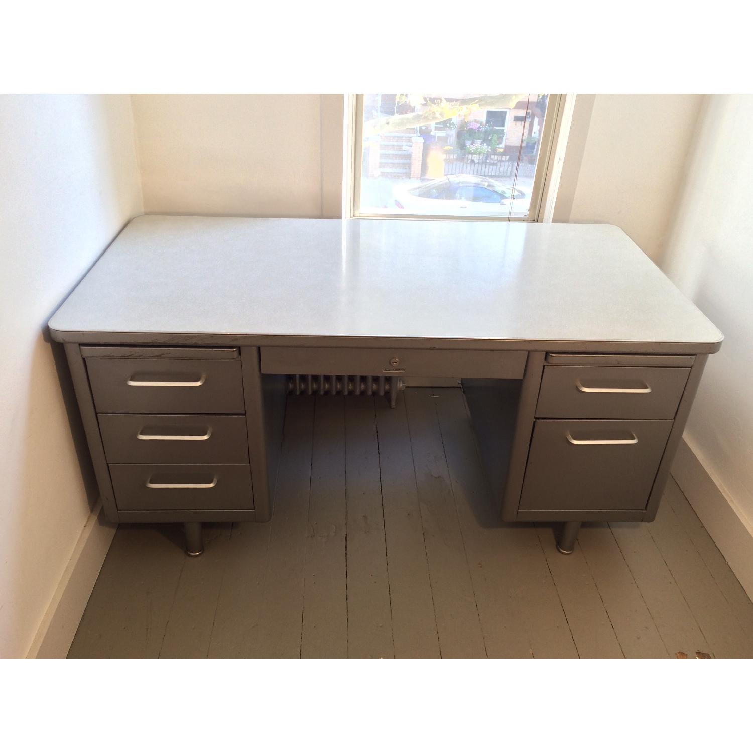 Steelcase Mid Century Tanker Desk AptDeco