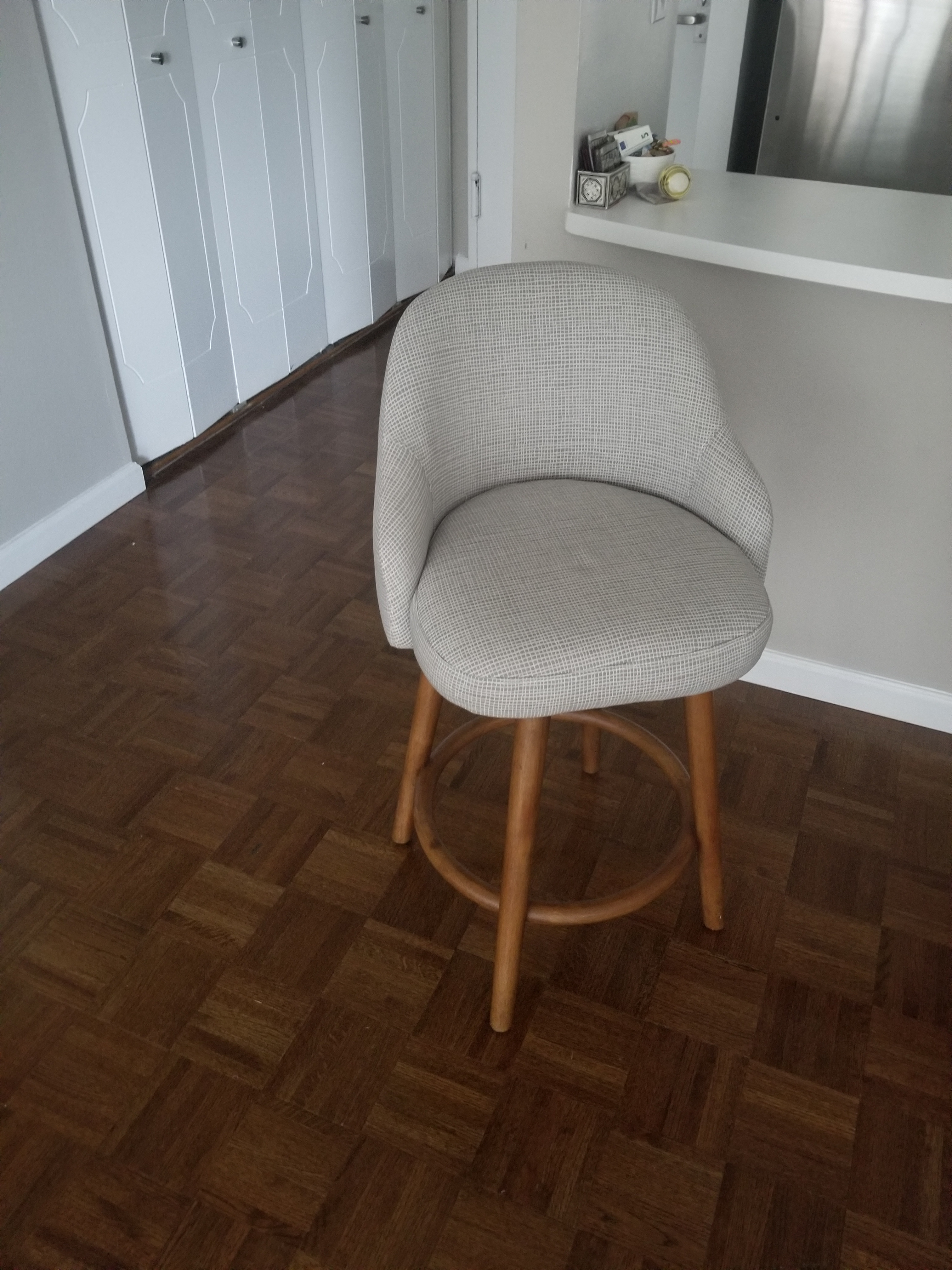 West Elm Mid-Century Upholstered Swivel Stools