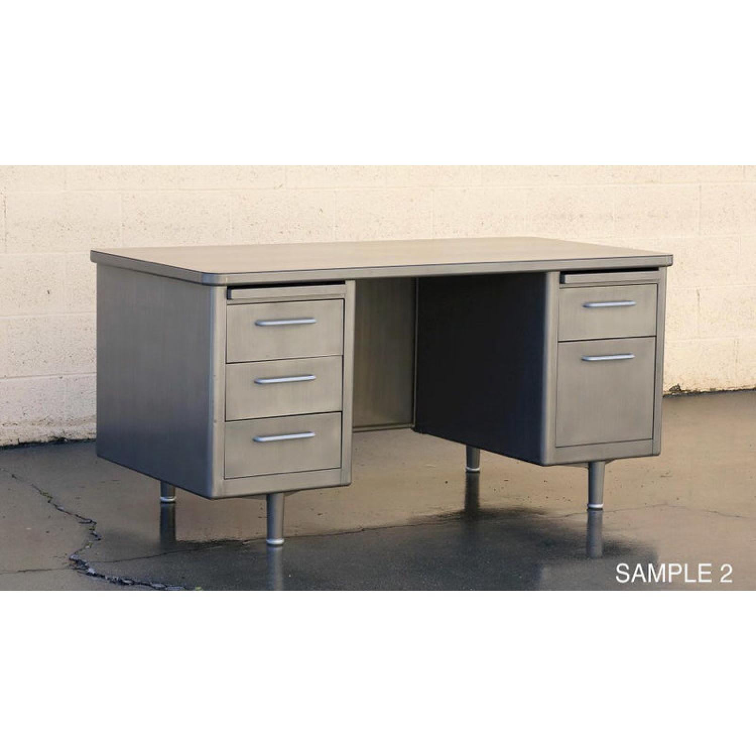 McDowell Craig Tanker Desk in Refinished Natural Steel - image-1