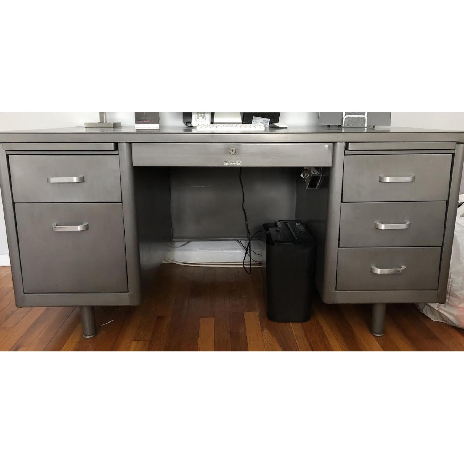 McDowell Craig Tanker Desk in Refinished Natural Steel - image-2