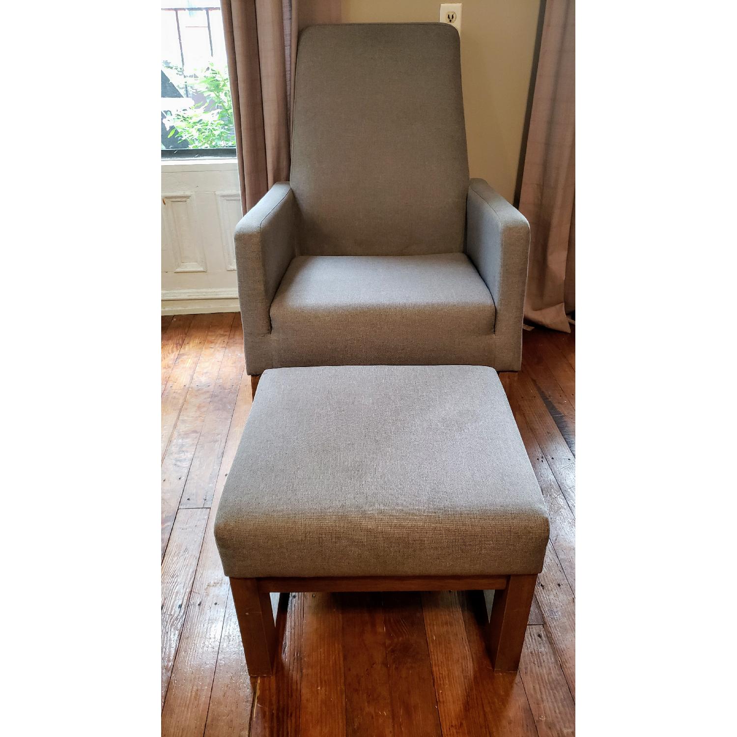 Baxton Studio Yashiya Mid Century Rocking Chair & Ottoman - image-1