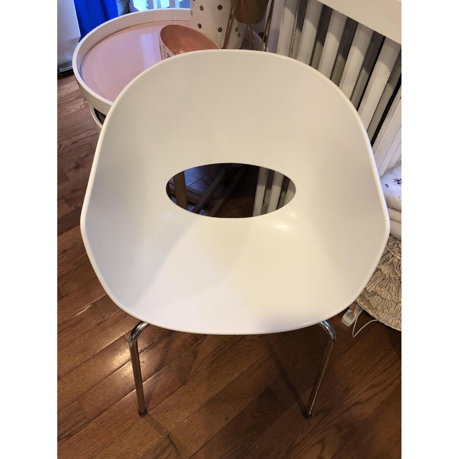 CB2 Orbit White Plastic Chair - image-2