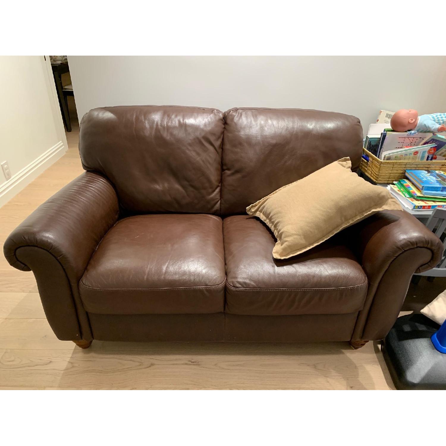 Natuzzi Leather Loveseat AptDeco