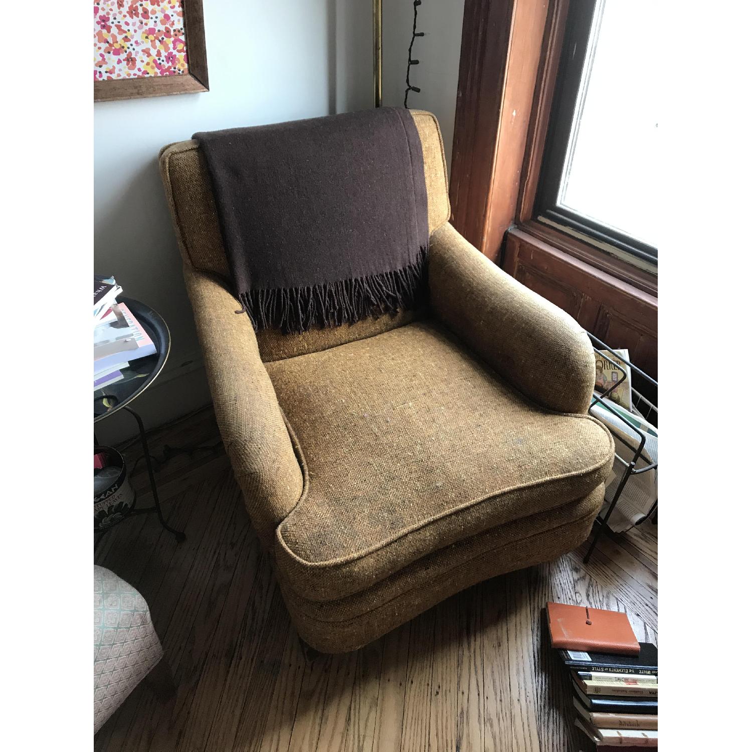 Vintage Rust/Brown/Gold Armchair - image-1