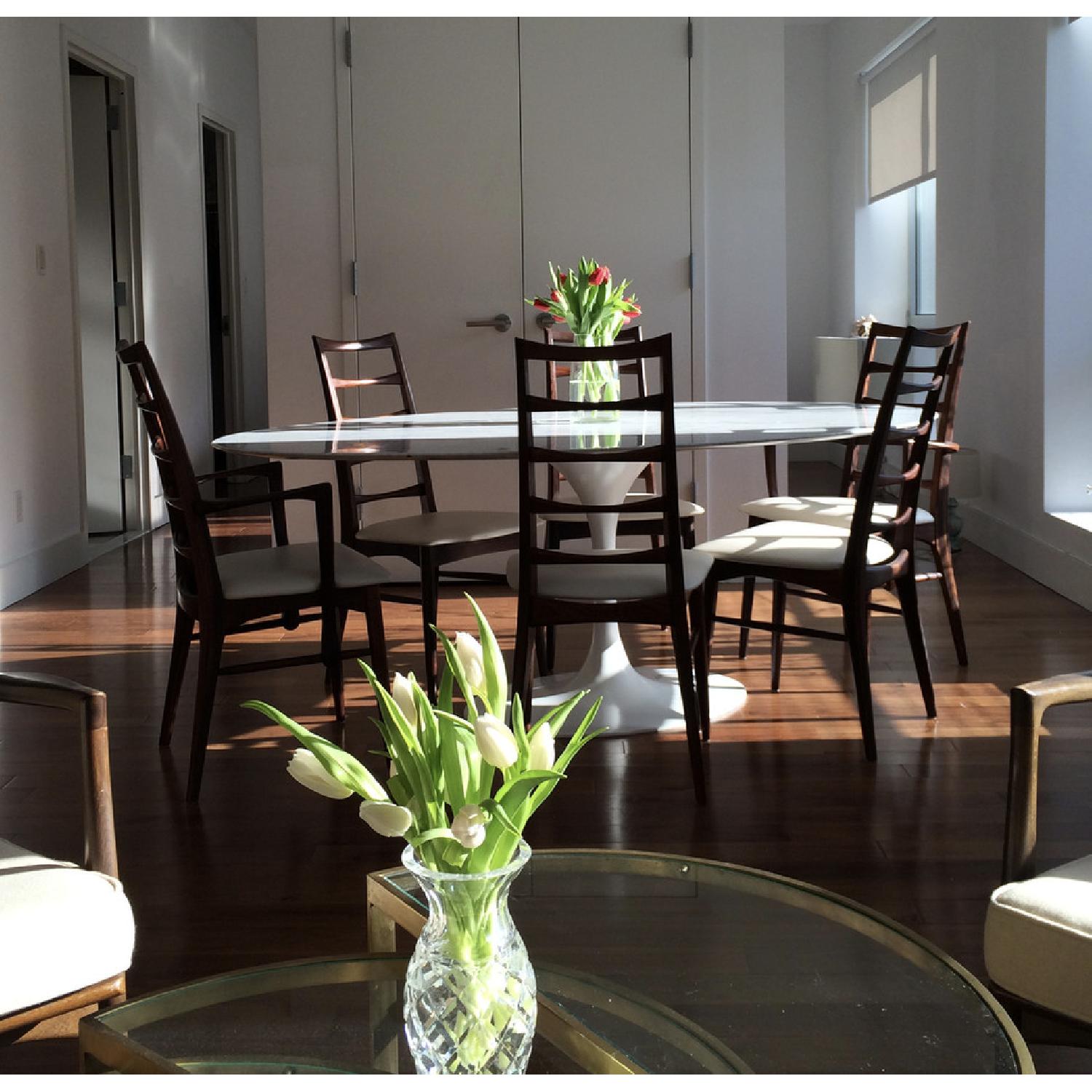 Organic Modernism Marble Oval Dining Table - image-1