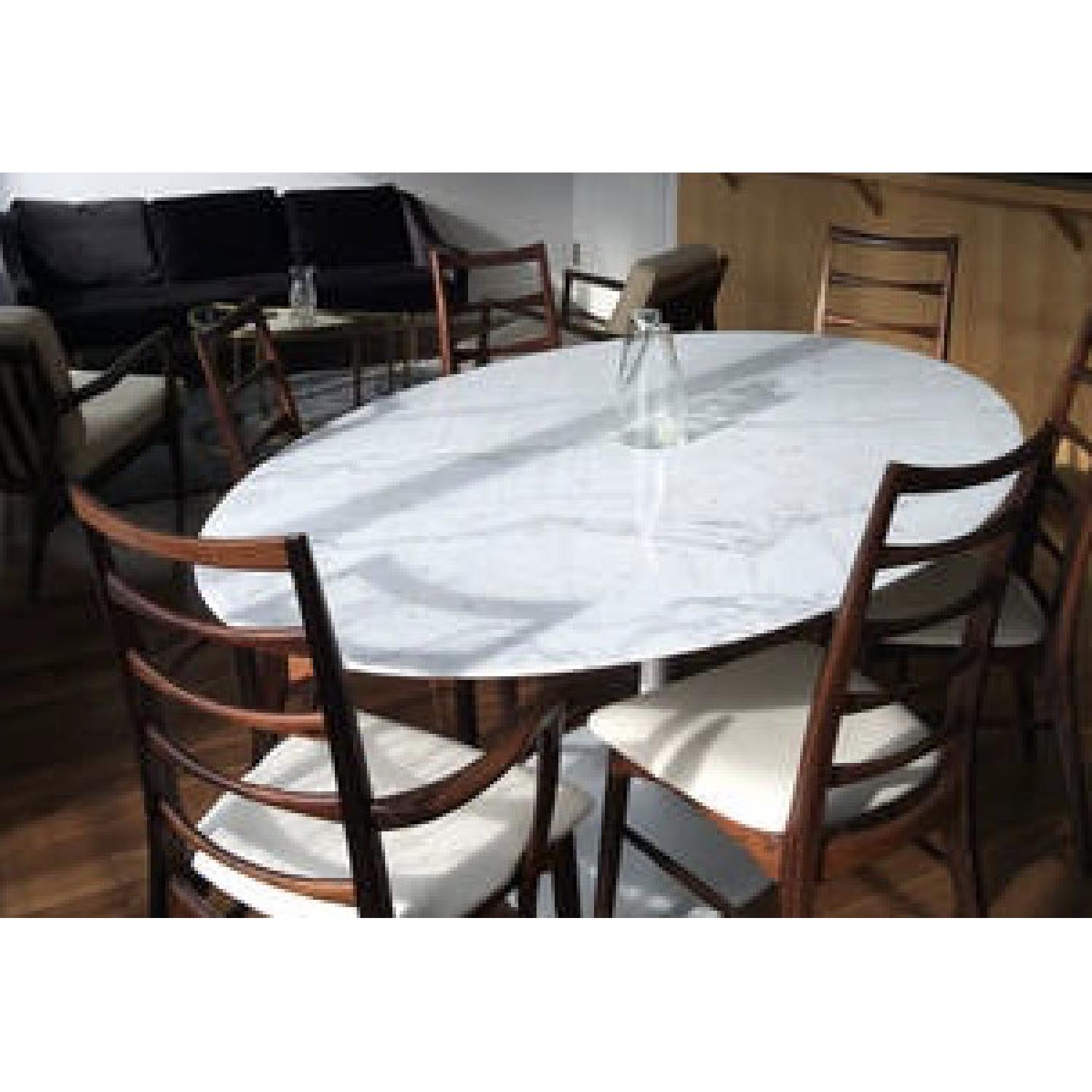 Organic Modernism Marble Oval Dining Table - image-4