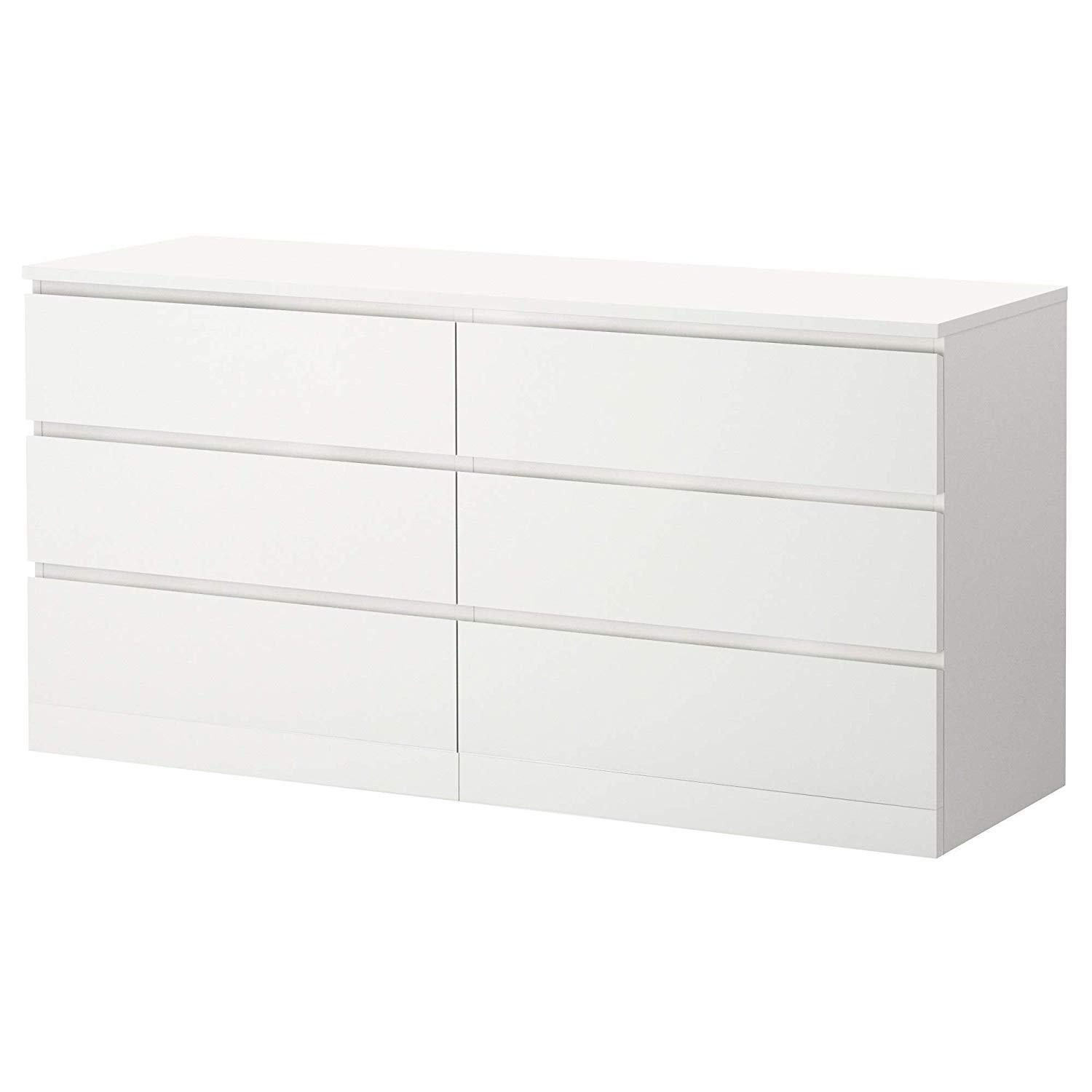 Ikea Malm White 6-Drawer Dresser - image-0
