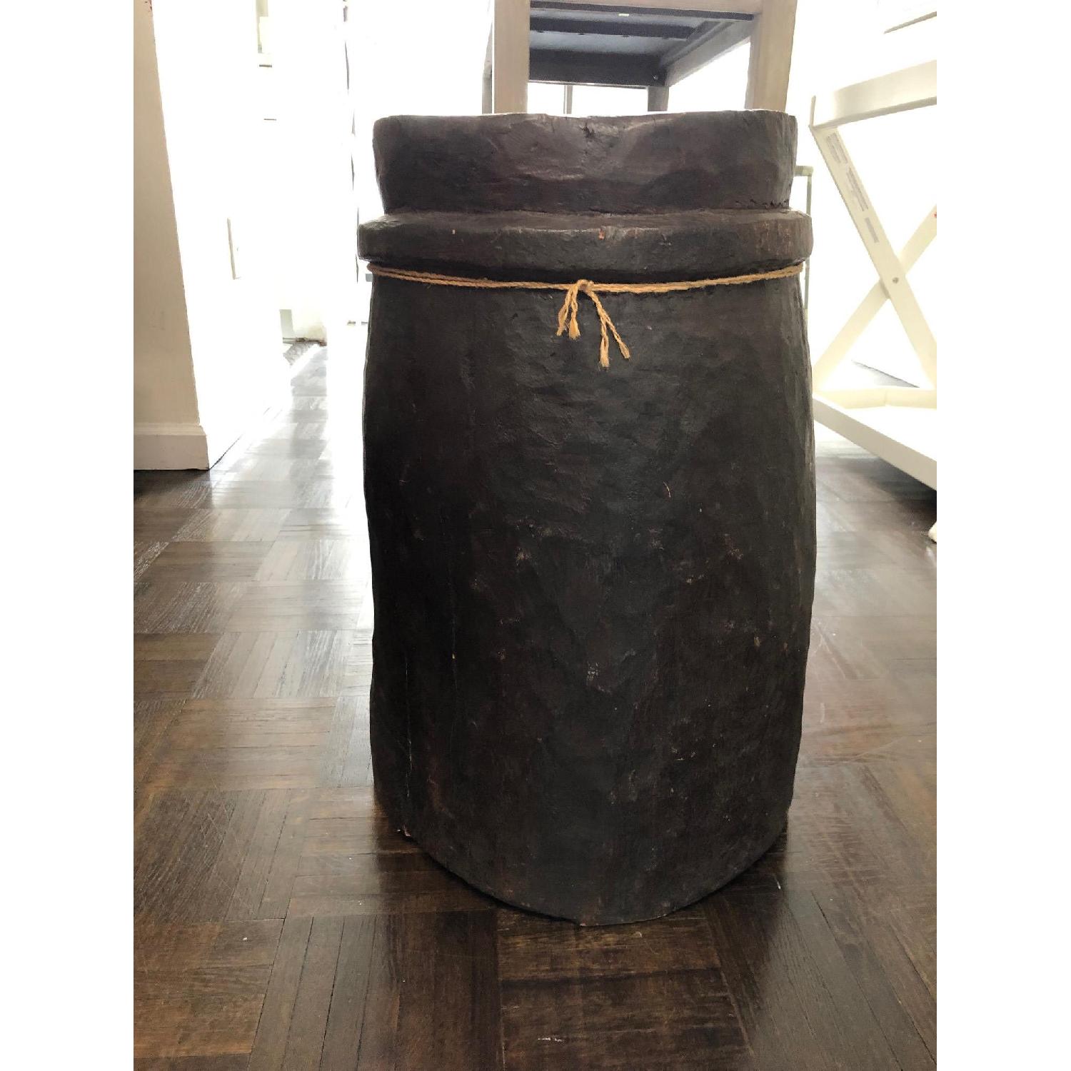 Pottery Barn Carved Wood Decorative Pot - image-2