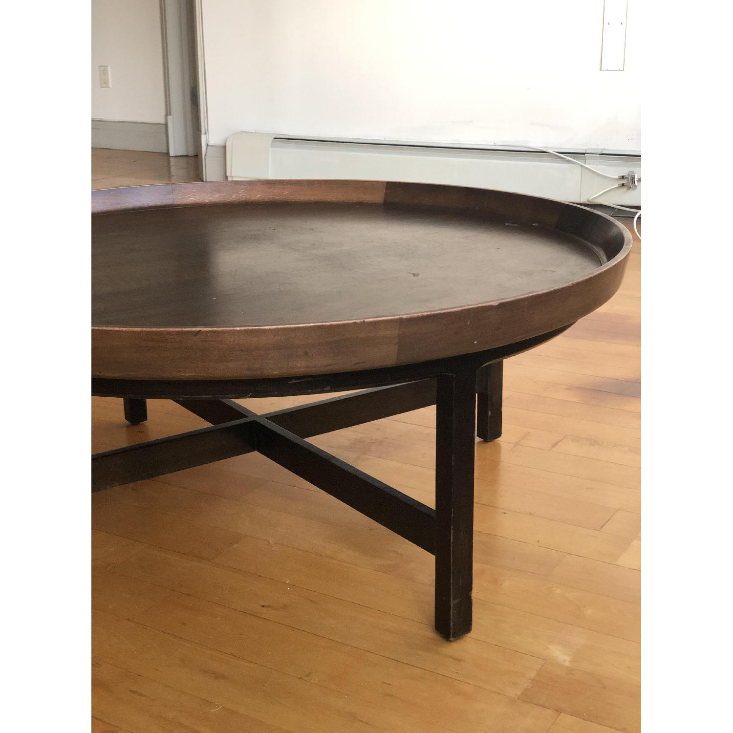 Antique Solid Wood Round Coffee Table - image-11