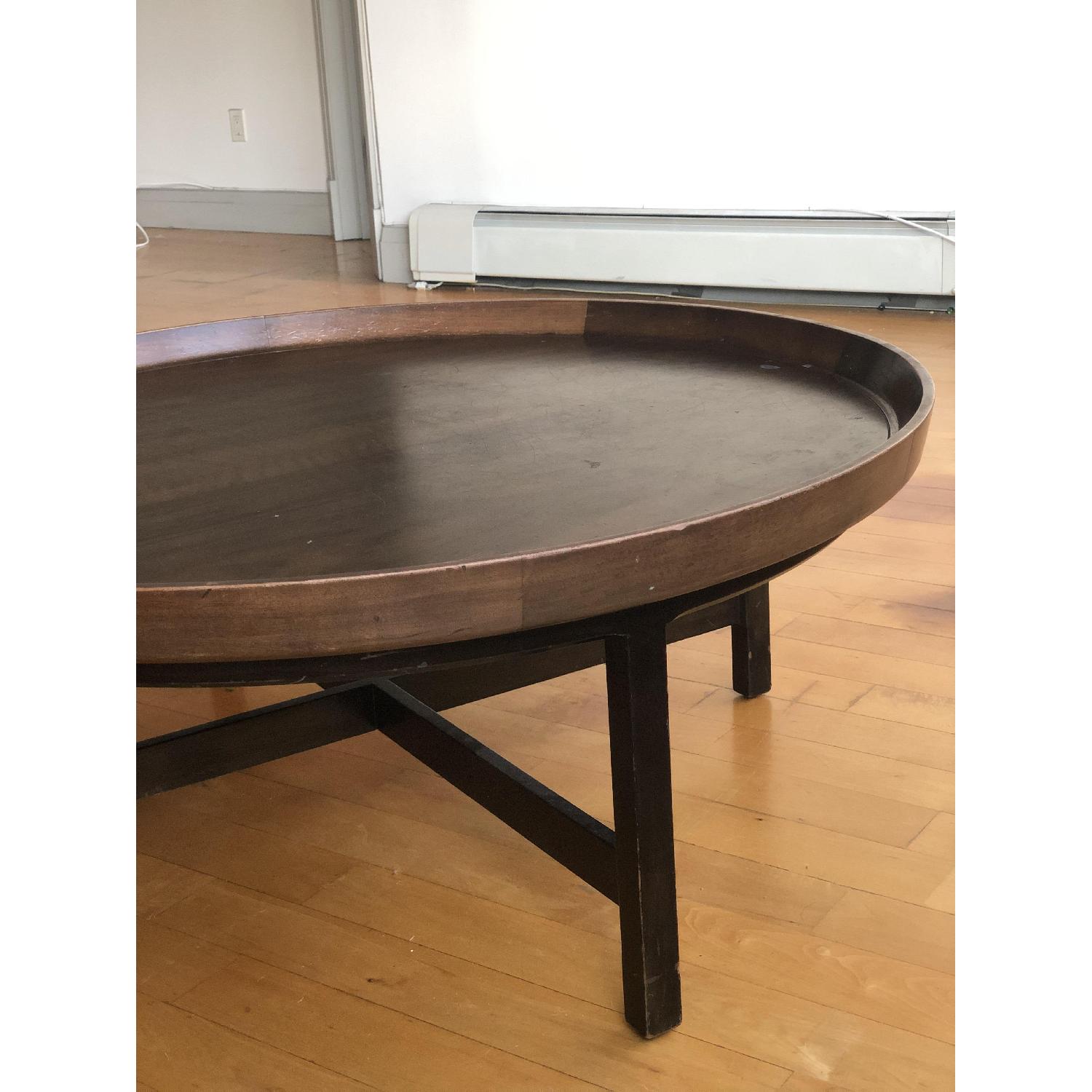 Antique Solid Wood Round Coffee Table - image-9