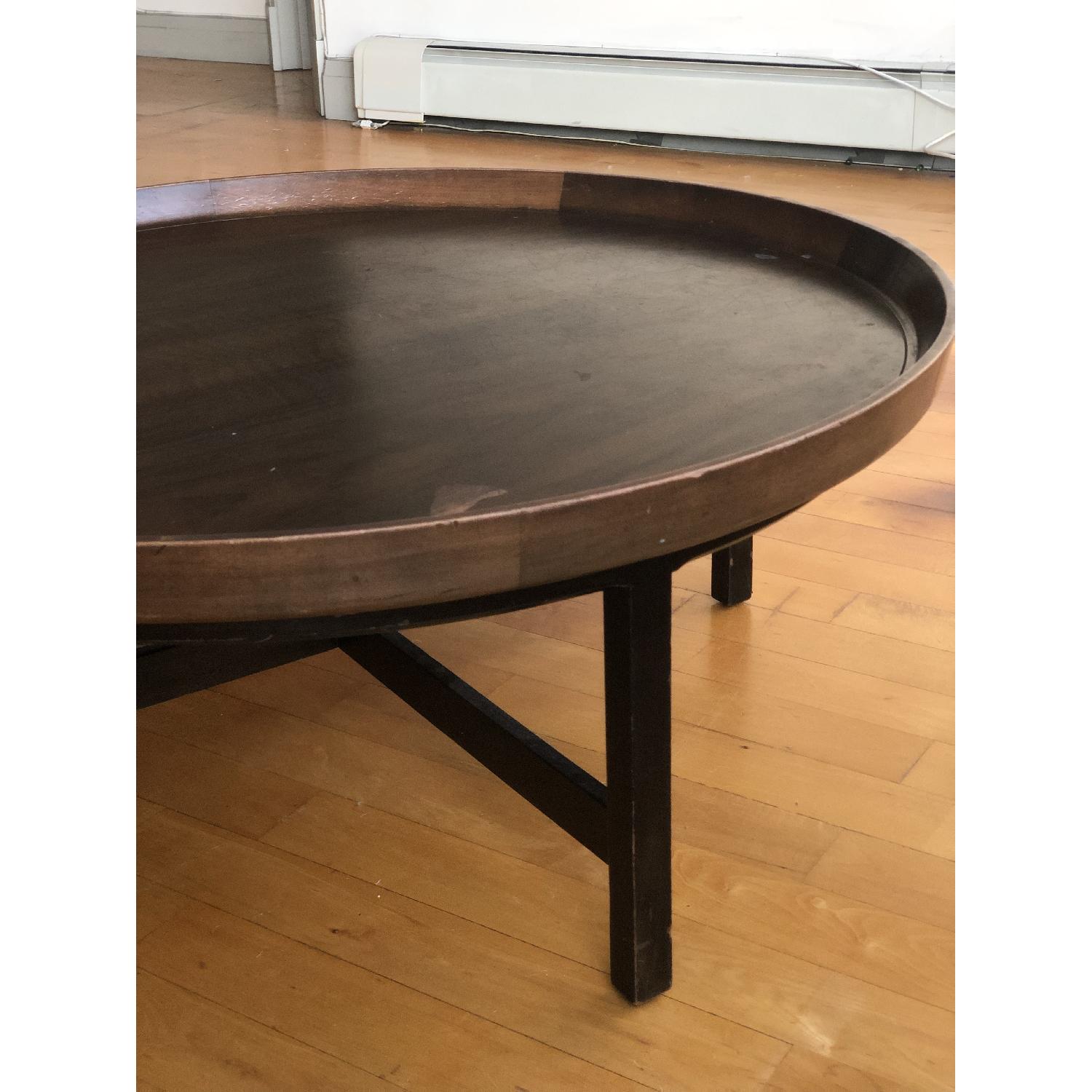 Antique Solid Wood Round Coffee Table - image-12