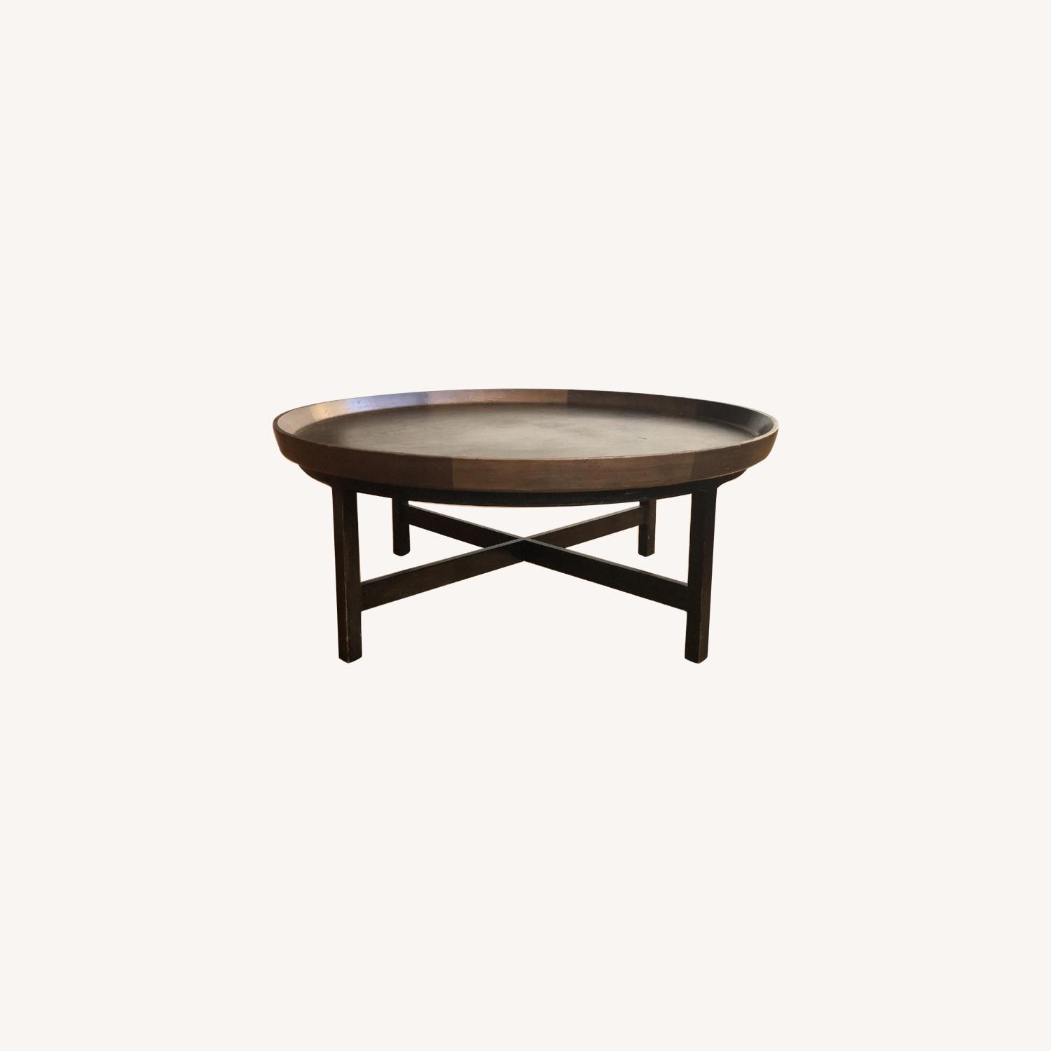 Antique Solid Wood Round Coffee Table - image-0