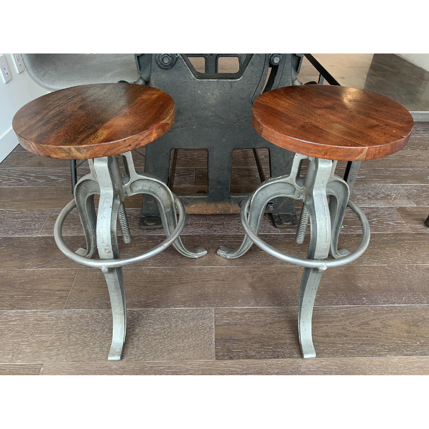 Adjustable Height Industrial Counter Stools - image-1
