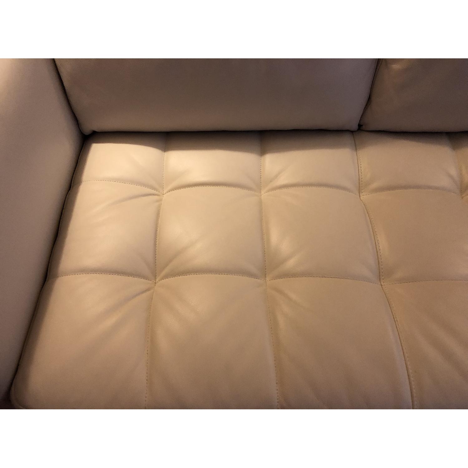 Macy's White Leather 2-Piece Sectional Sofa - image-5