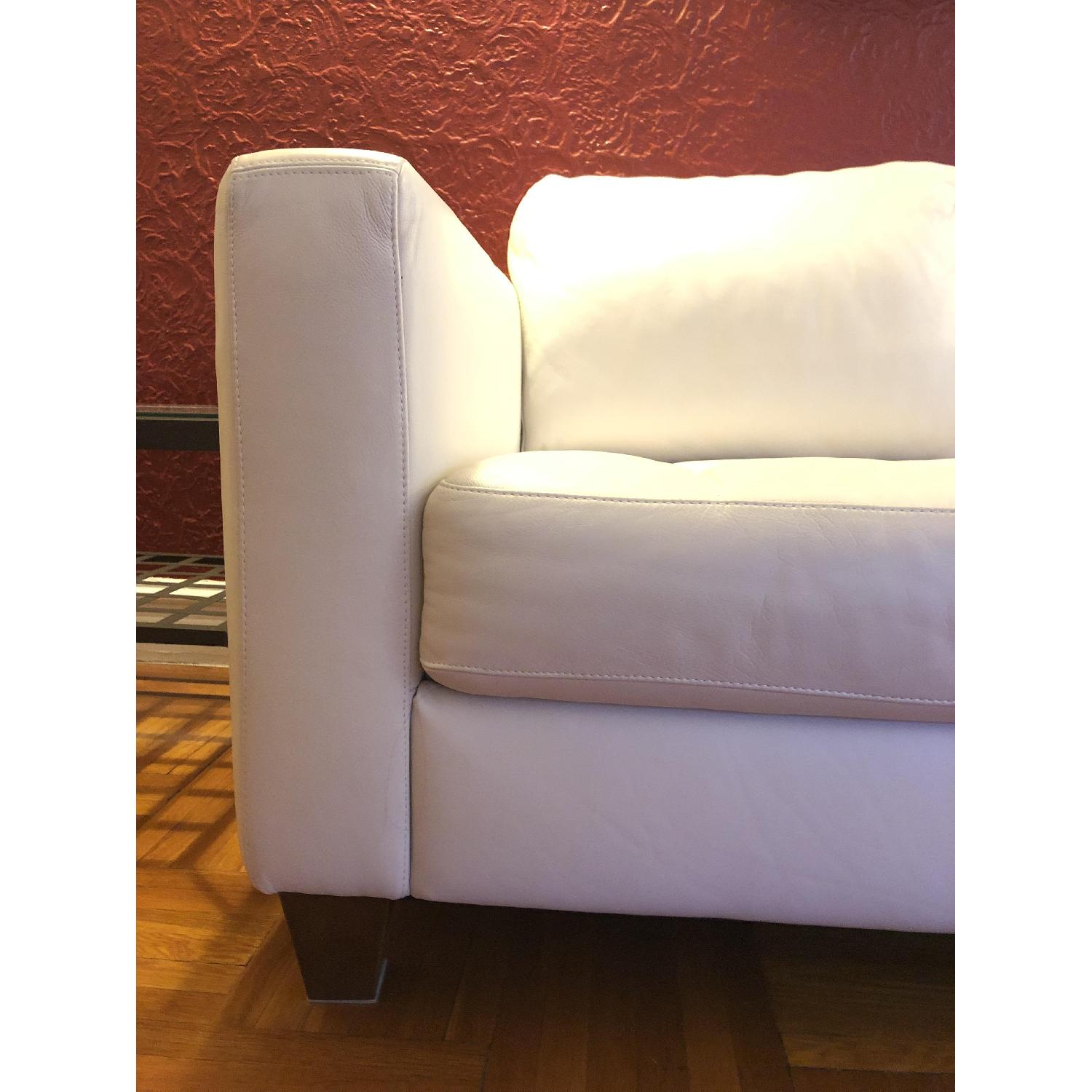 Macy's White Leather 2-Piece Sectional Sofa - image-4