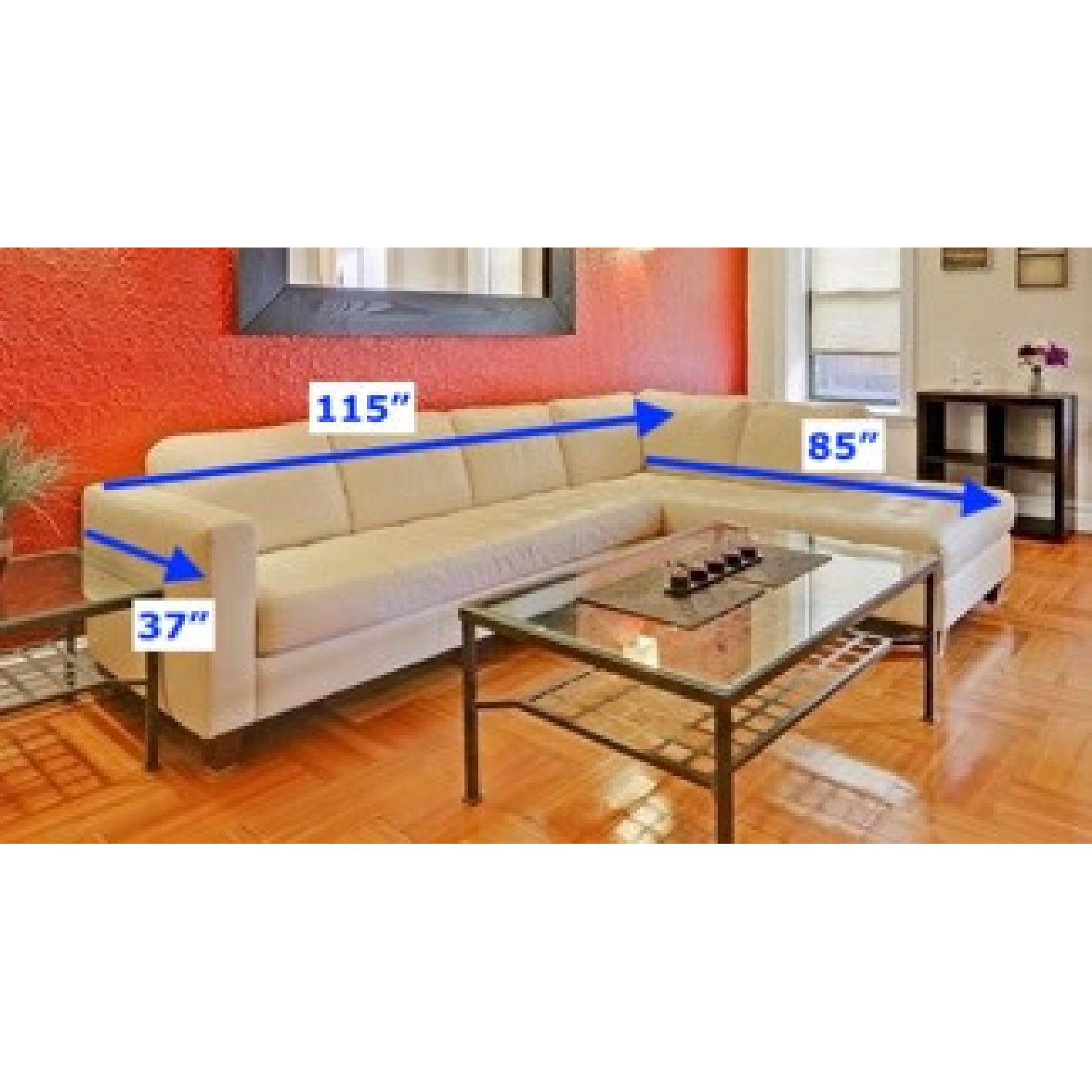 Macy's White Leather 2-Piece Sectional Sofa - image-8