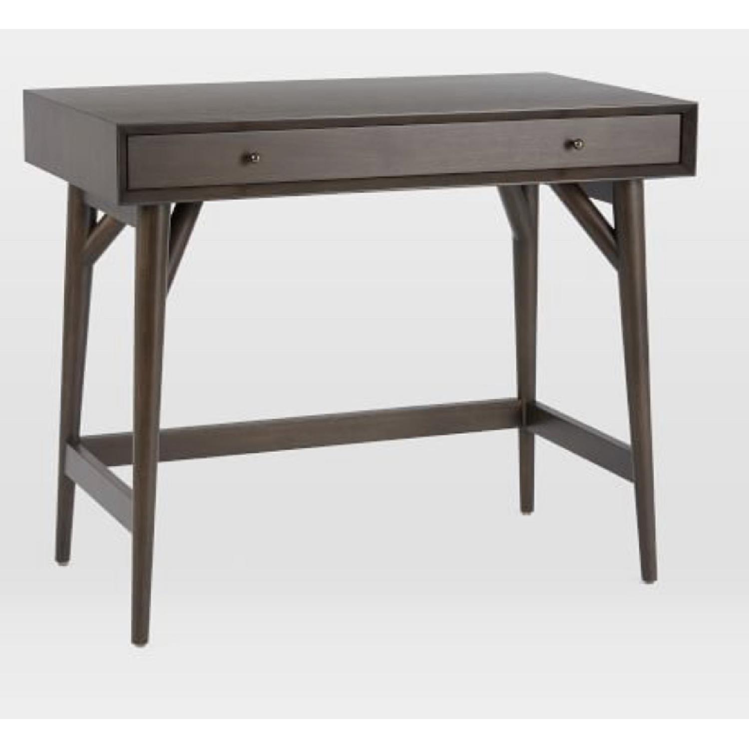 West Elm Mid-Century Mini Desk in Dark Mineral - image-1