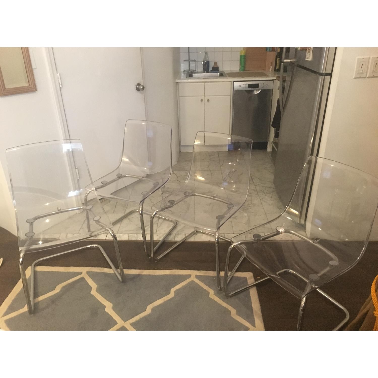 Ikea Tobias Clear Chrome-Plated Dining Chairs - image-4