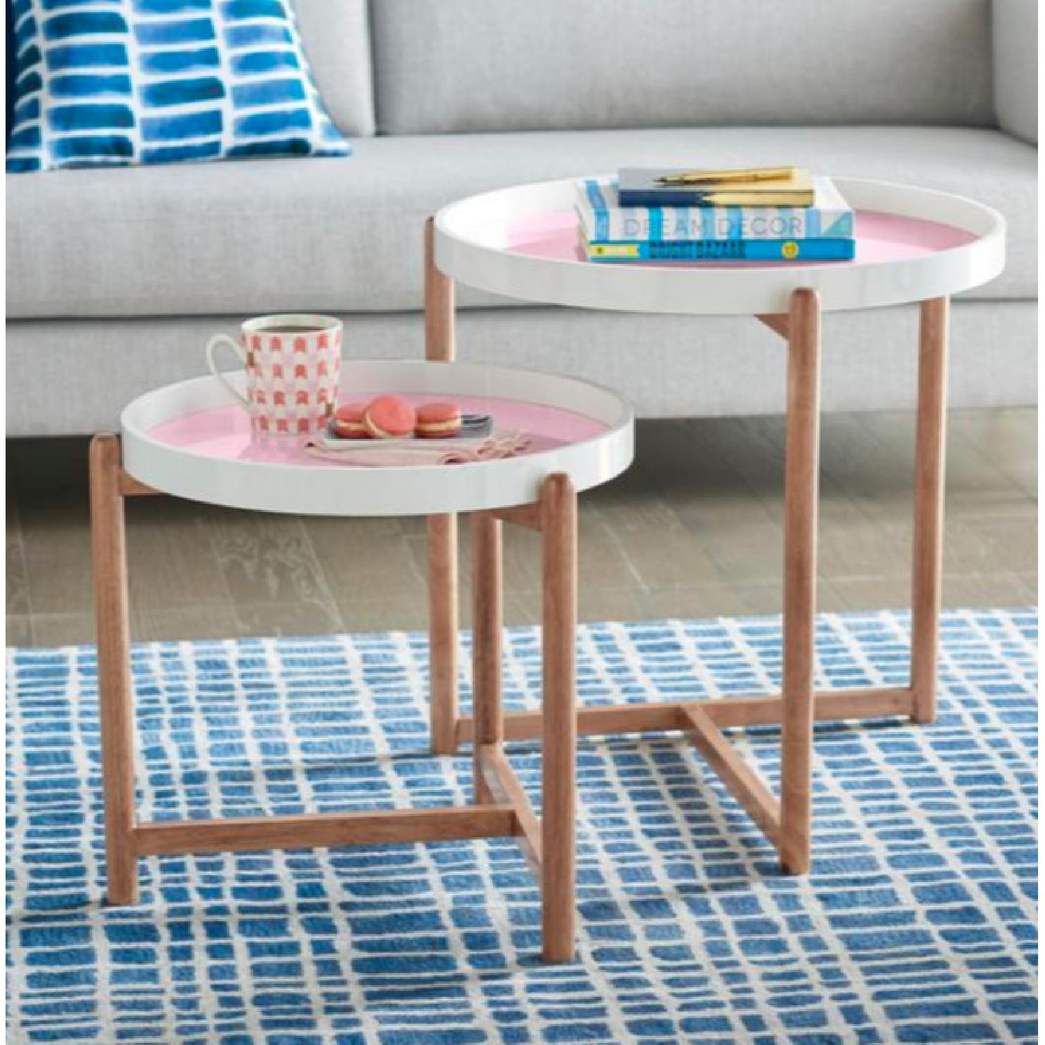 Grandin Road Nobis Nesting Tables Set in Blush - image-1