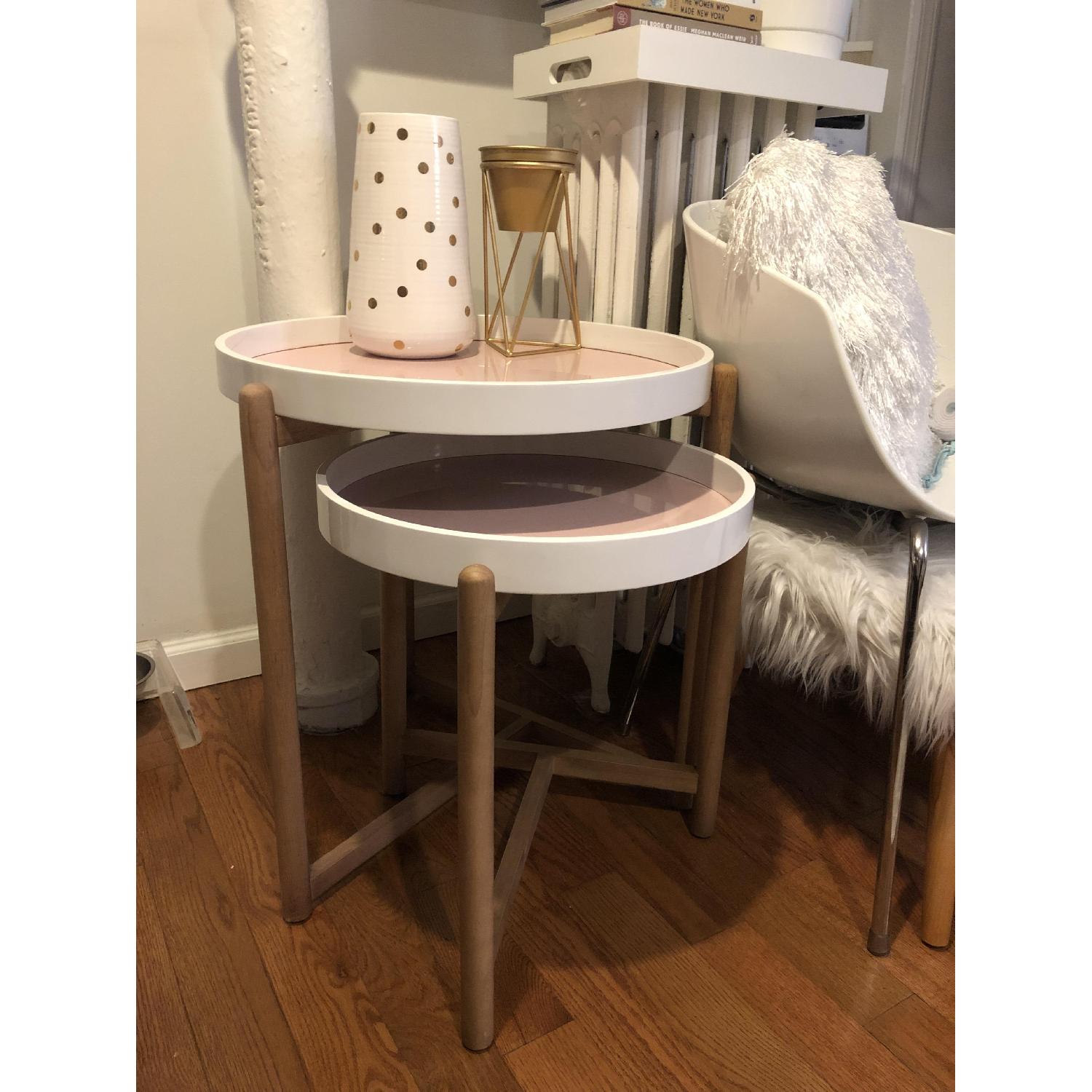 Grandin Road Nobis Nesting Tables Set in Blush - image-2