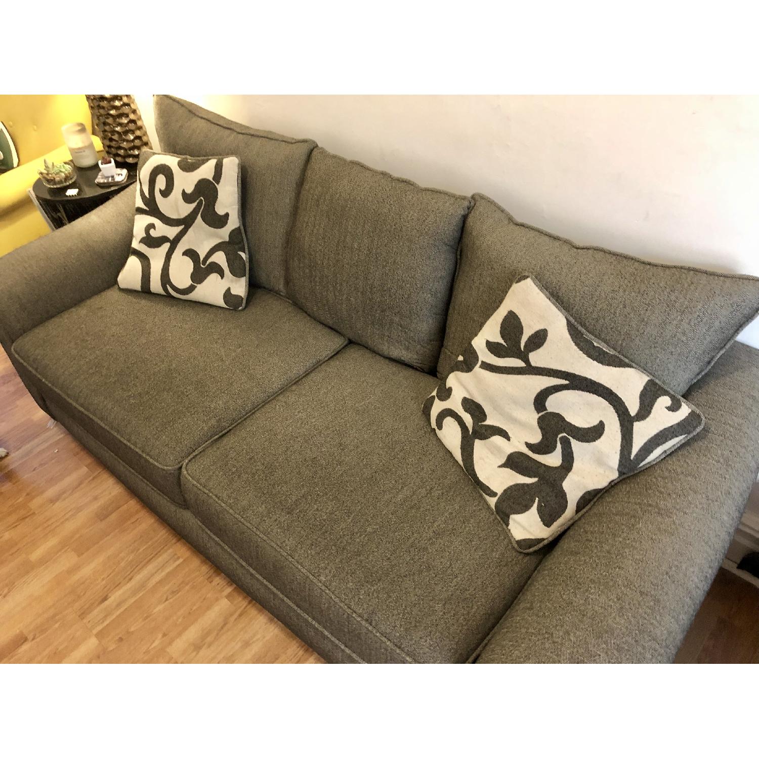 American Signature Gray/Chevron Cloud Sofa - image-2