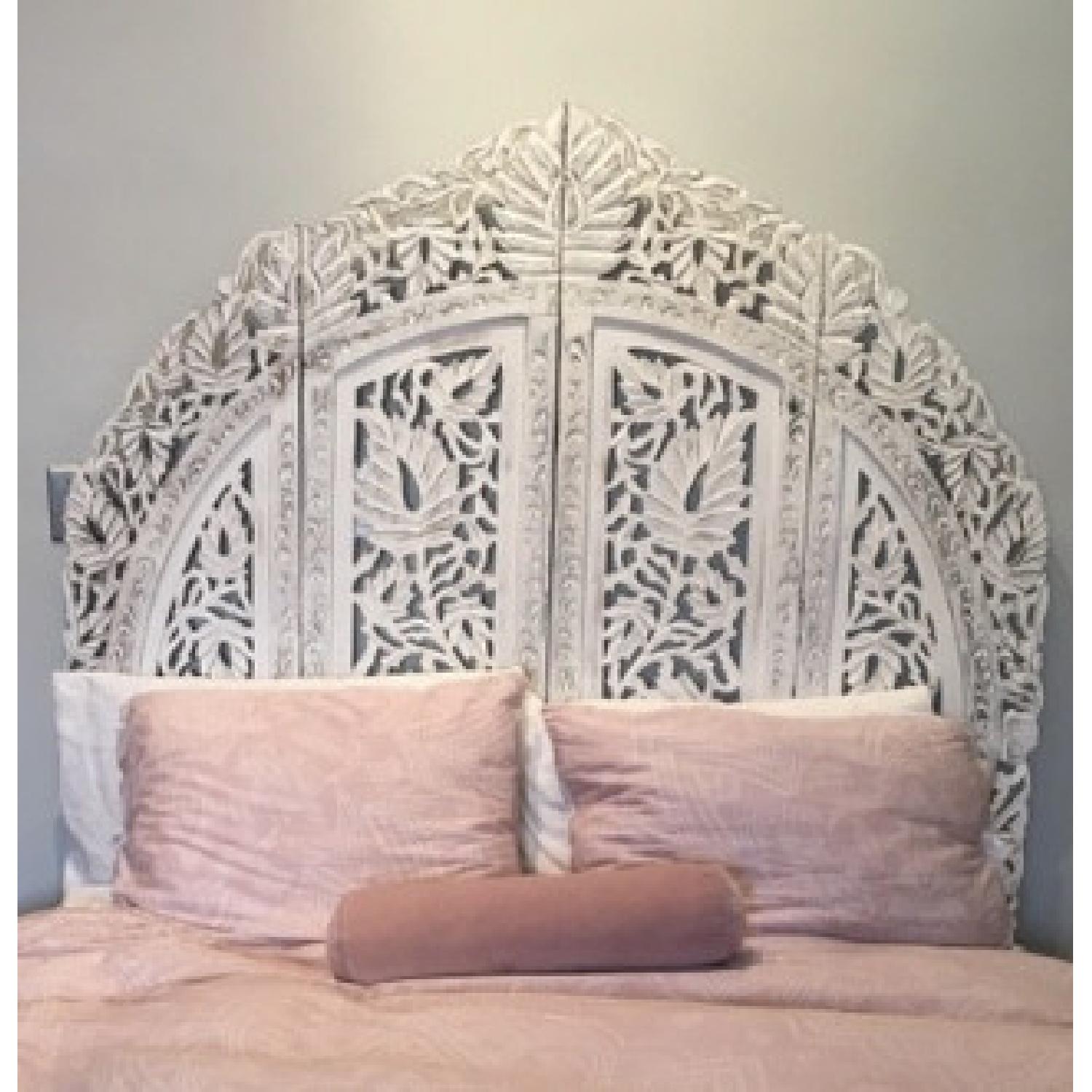 Hand Carved Wood Room Divider/Screen - image-1