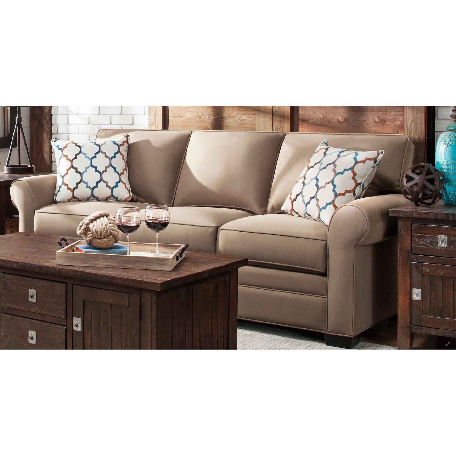 Raymour & Flanigan Glendora Queen Microfiber Sleeper Sofa AptDeco