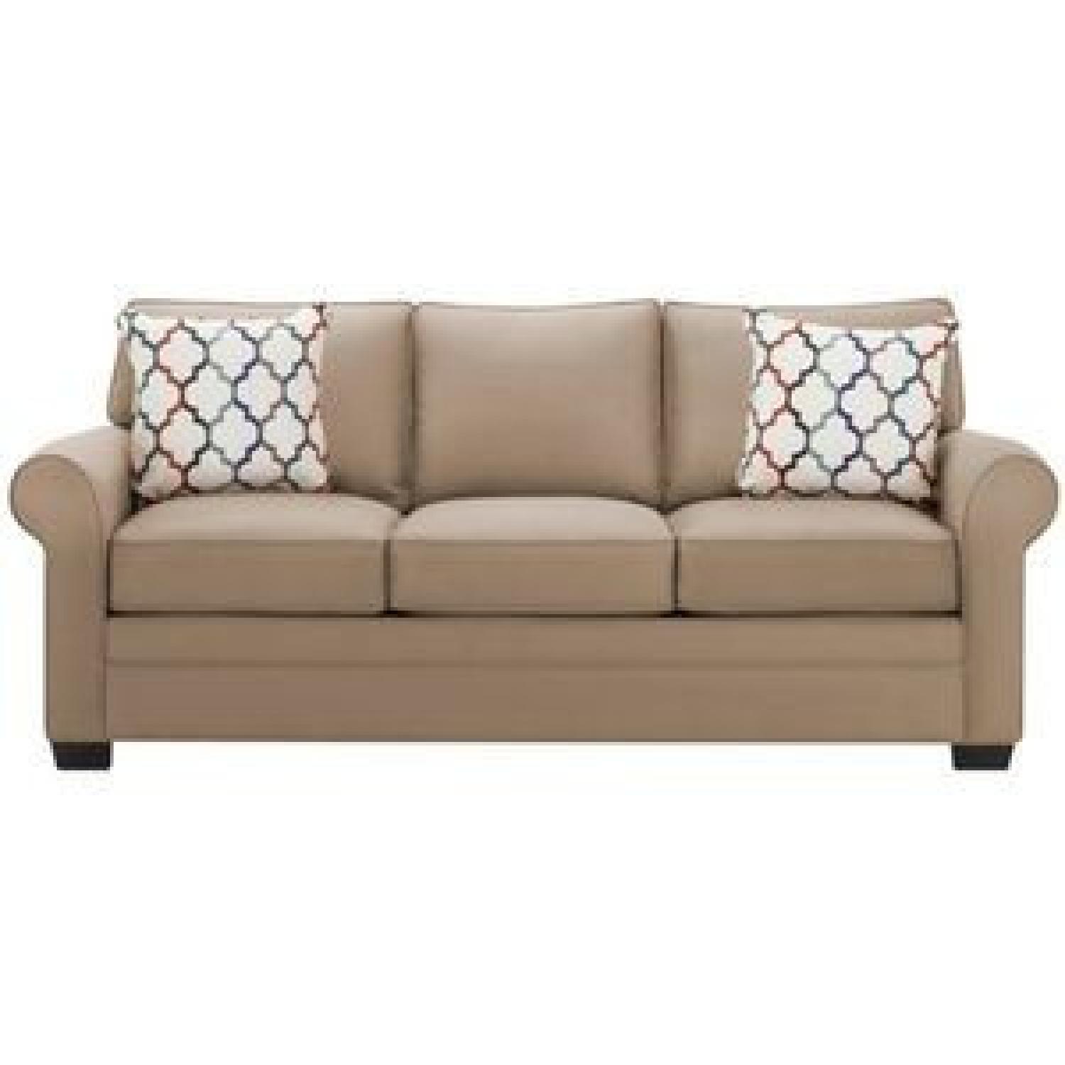 Raymour & Flanigan Glendora Queen Microfiber Sleeper Sofa AptDeco