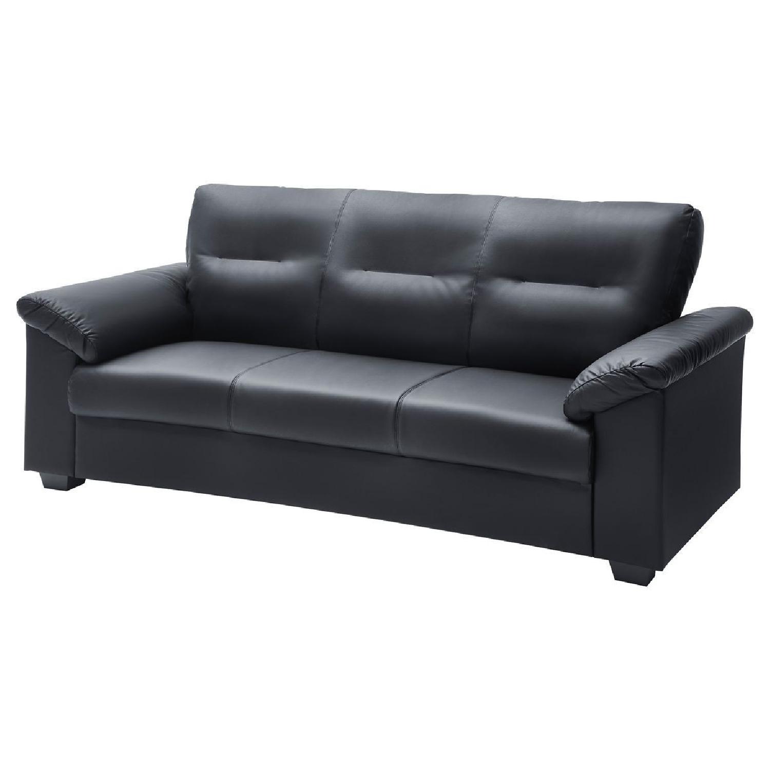 Ikea Black Faux Leather Sofa