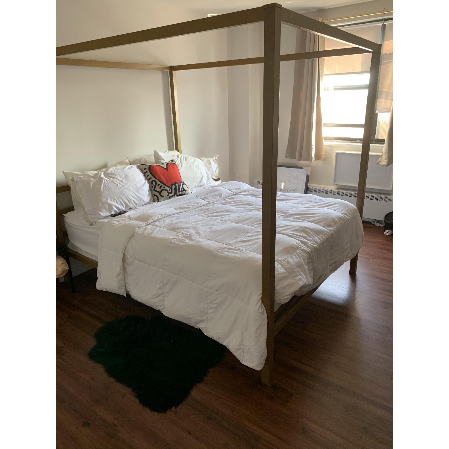 Brass Finish Canopy Bed - image-1