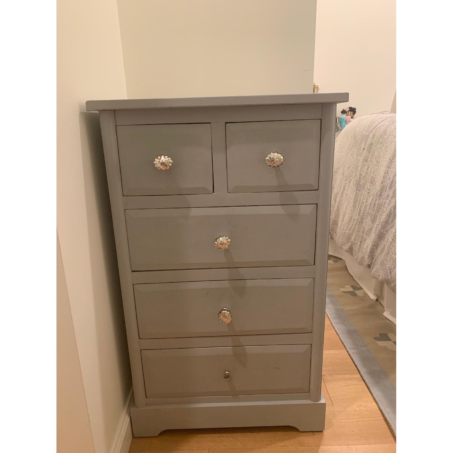 Home Goods Painted Light Grey/Blue Dresser - image-1