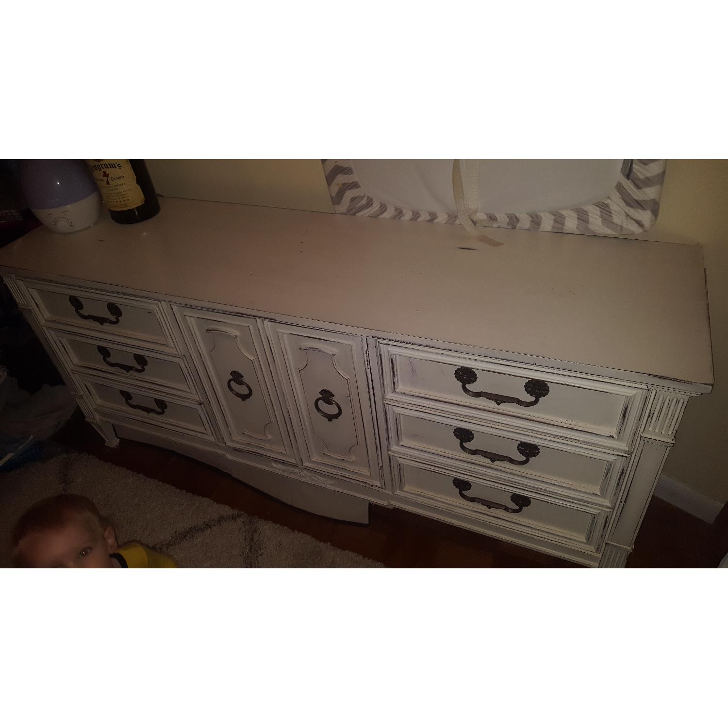 Vintage Distressed White Dresser - image-4