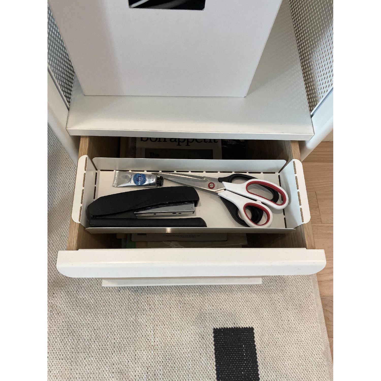 Ikea White Metal & Oak Storage Shelf - image-1