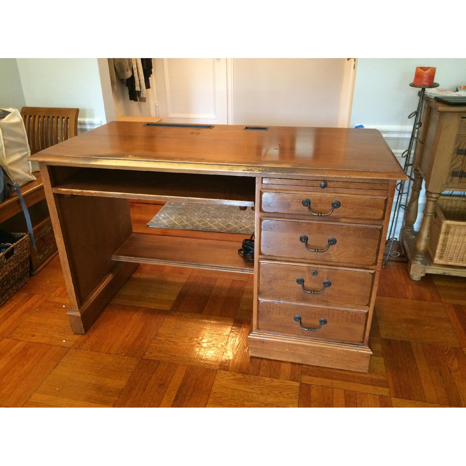 Ethan Allen Dark Wood Desk - image-3