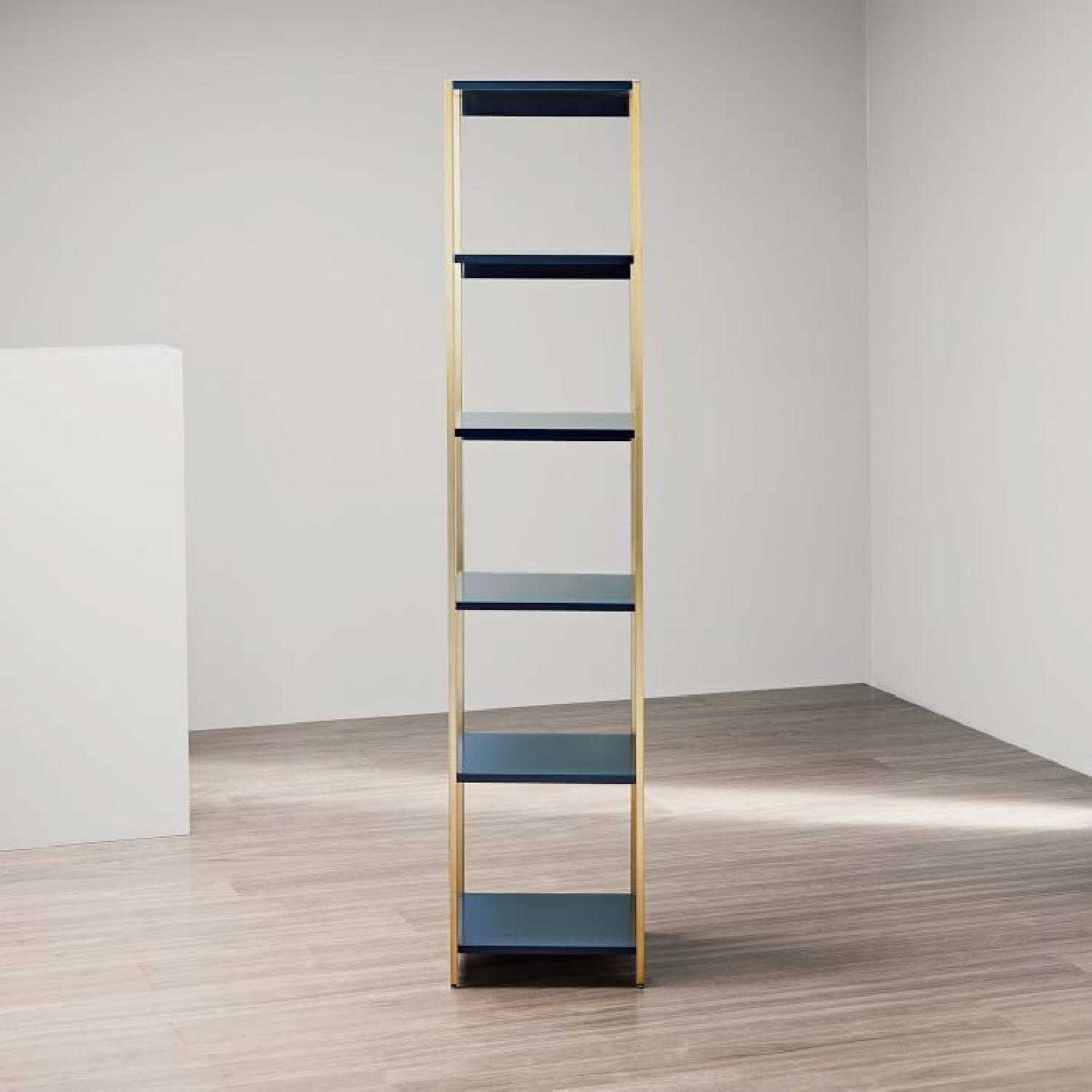West Elm Zane Narrow Bookshelf in Navy AptDeco