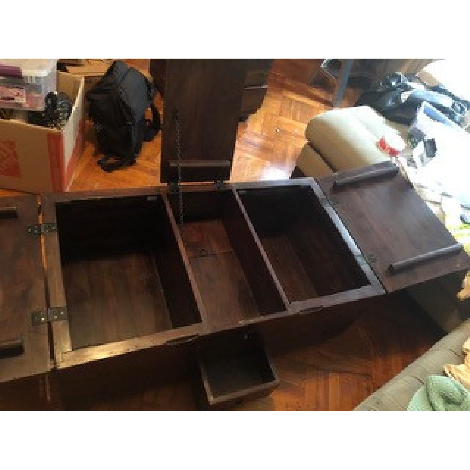 Crate & Barrel Taka Trunk Table + Matching Side Table - image-1