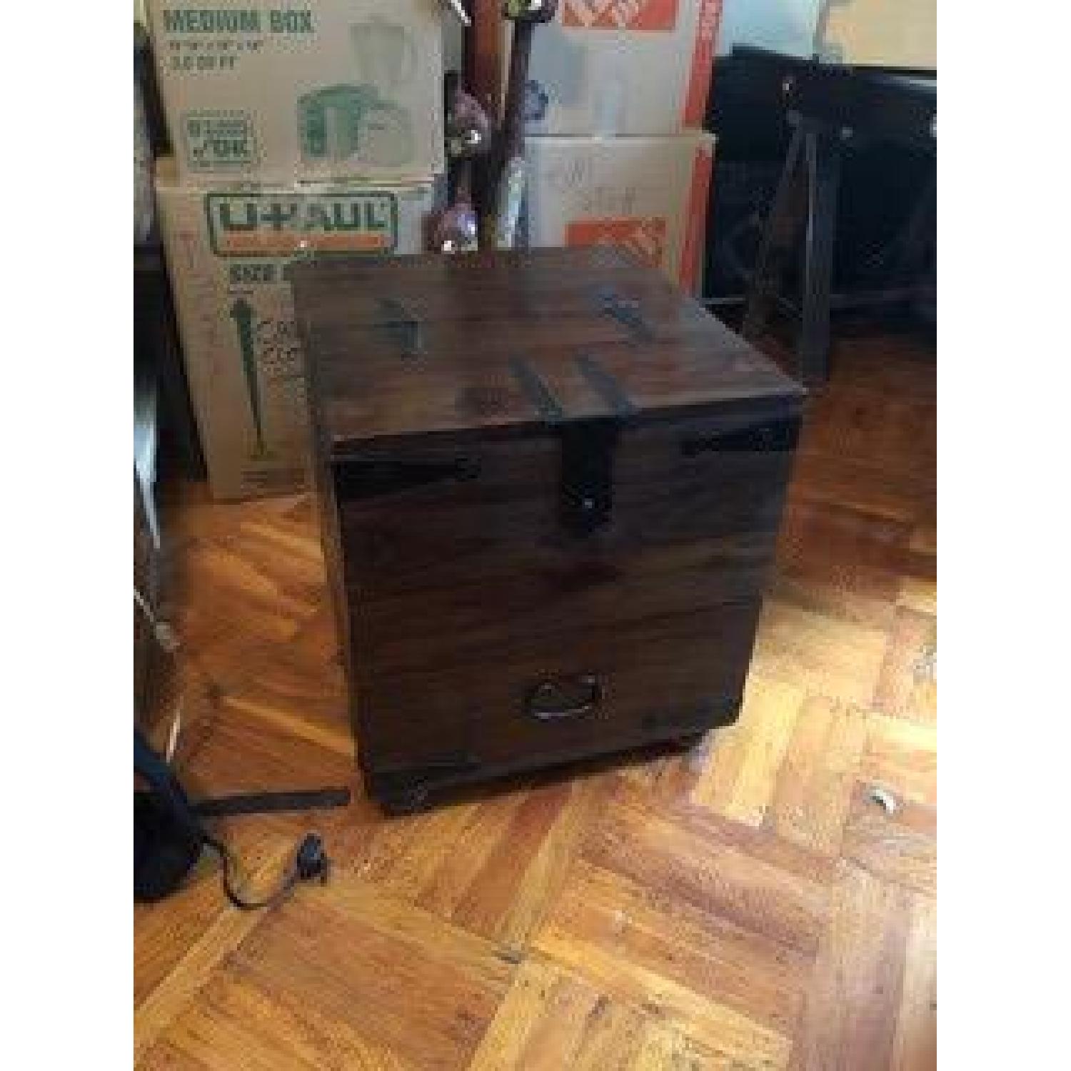 Crate & Barrel Taka Trunk Table + Matching Side Table - image-4