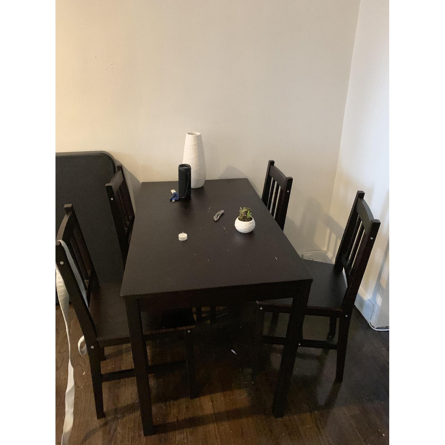Costaway 5 Piece Solid Pine Wood Dining Set - image-1