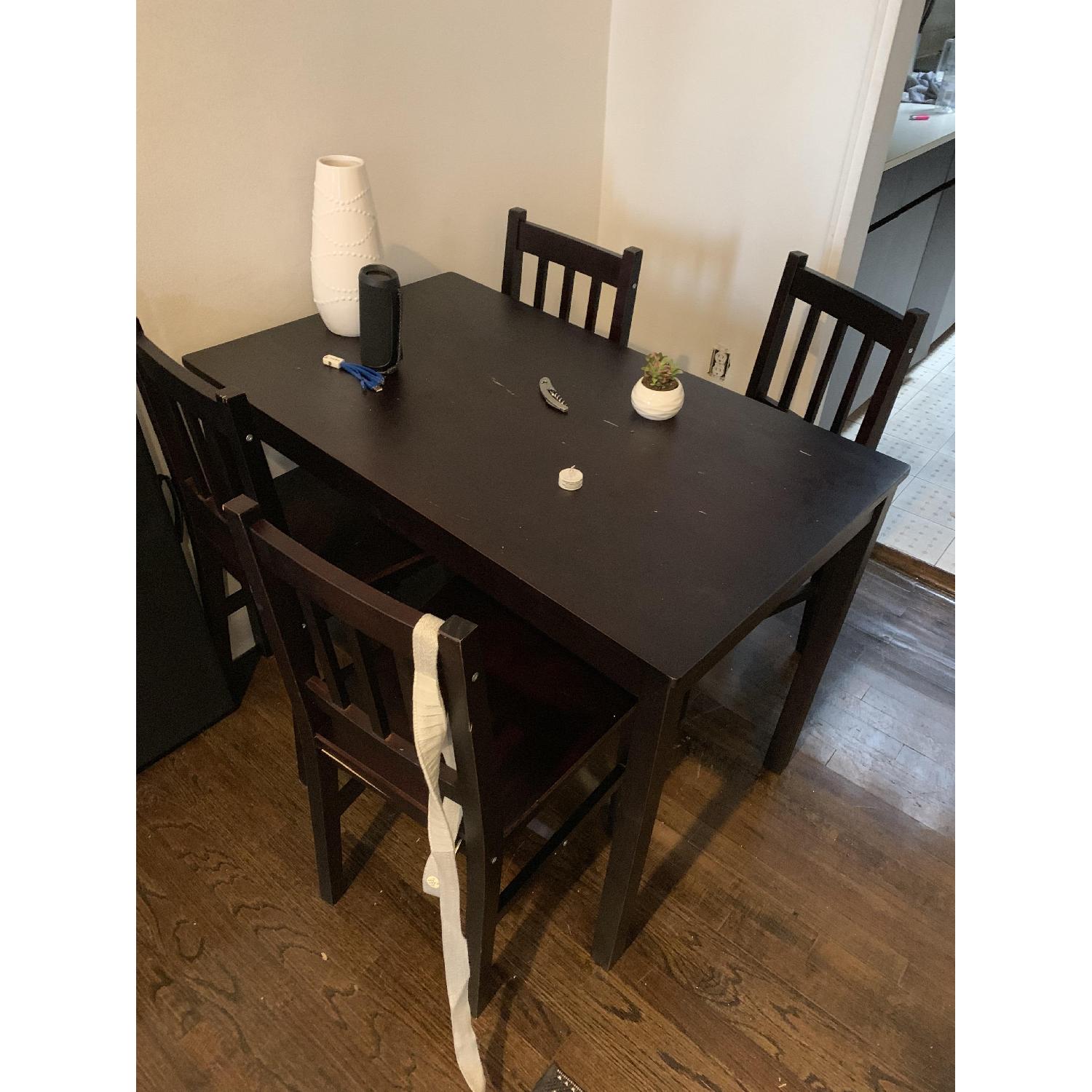 Costaway 5 Piece Solid Pine Wood Dining Set - image-2