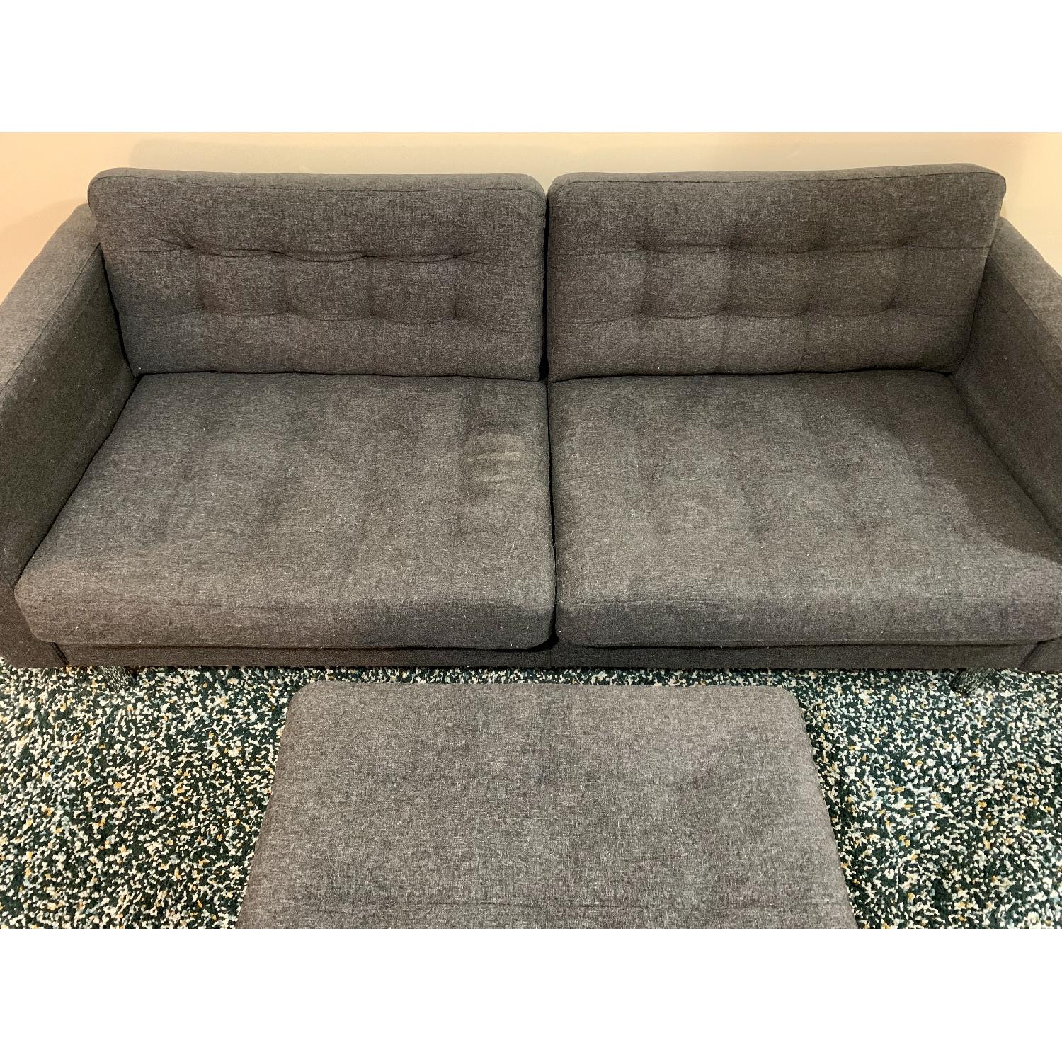 Ikea Landskrona Sofa & Ottoman in Gunnared Dark Gray/Metal - image-4