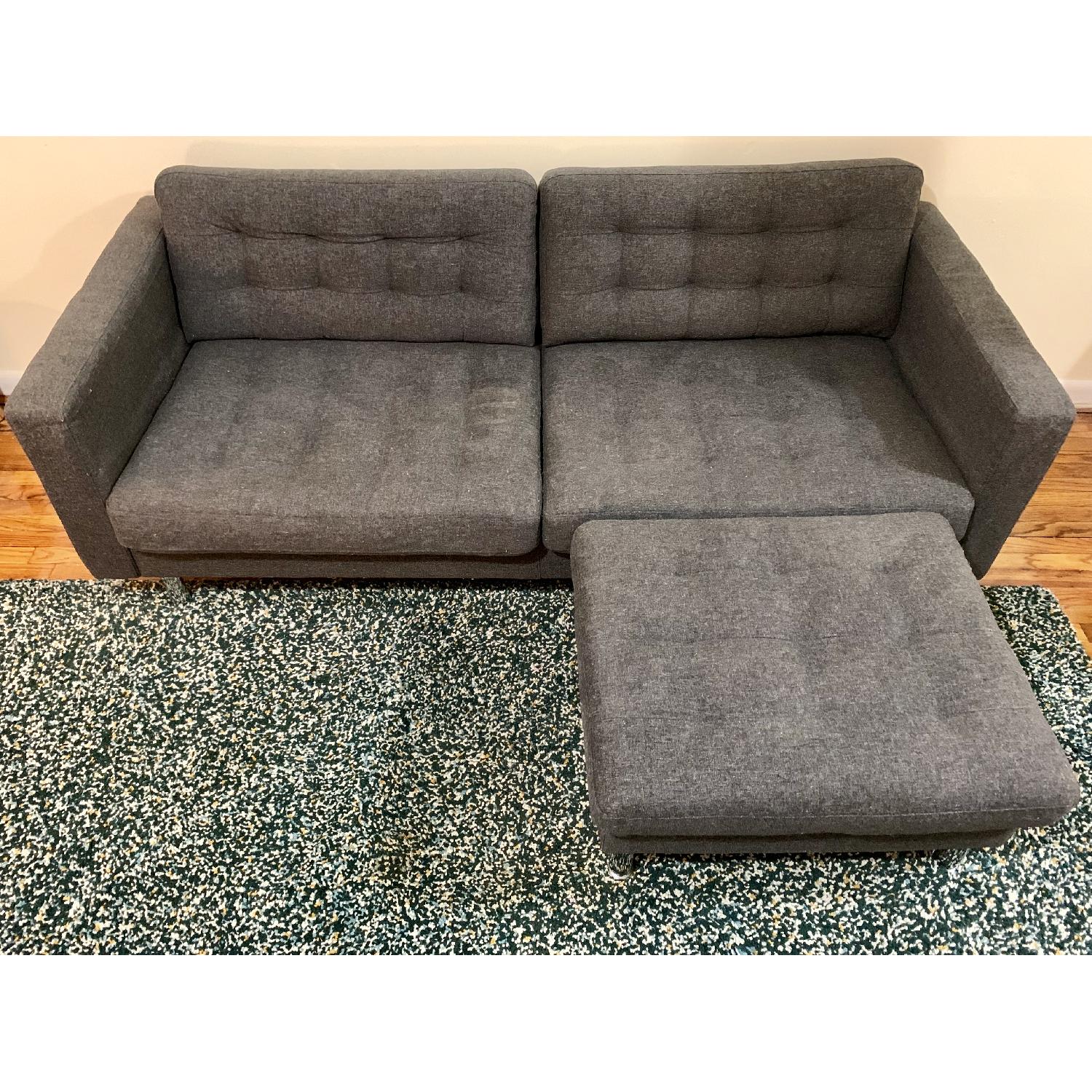 Ikea Landskrona Sofa & Ottoman in Gunnared Dark Gray/Metal - image-5
