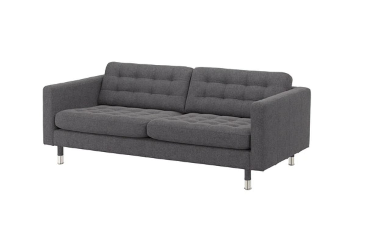 Ikea Landskrona Sofa & Ottoman in Gunnared Dark Gray/Metal