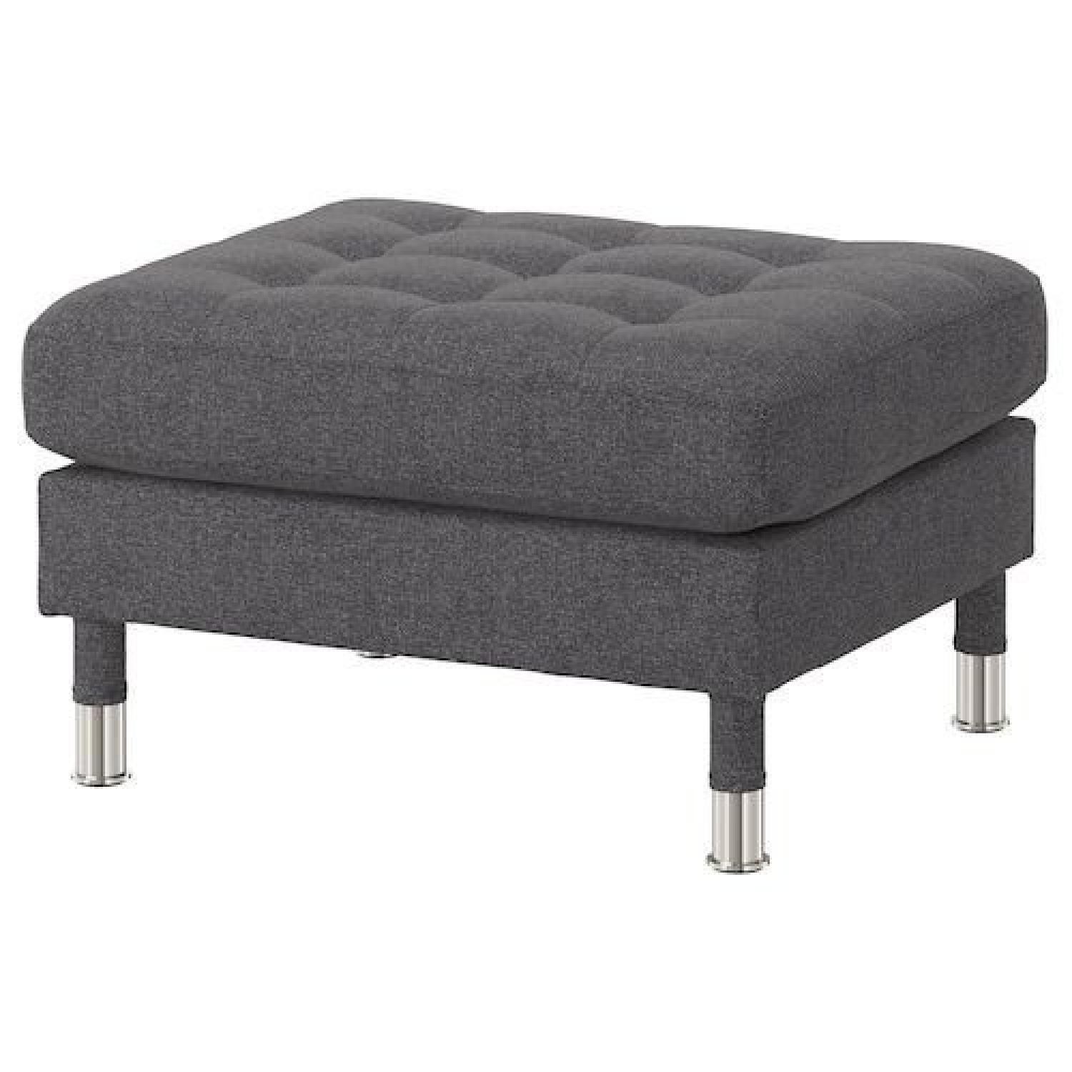 Ikea Landskrona Sofa & Ottoman in Gunnared Dark Gray/Metal - image-6