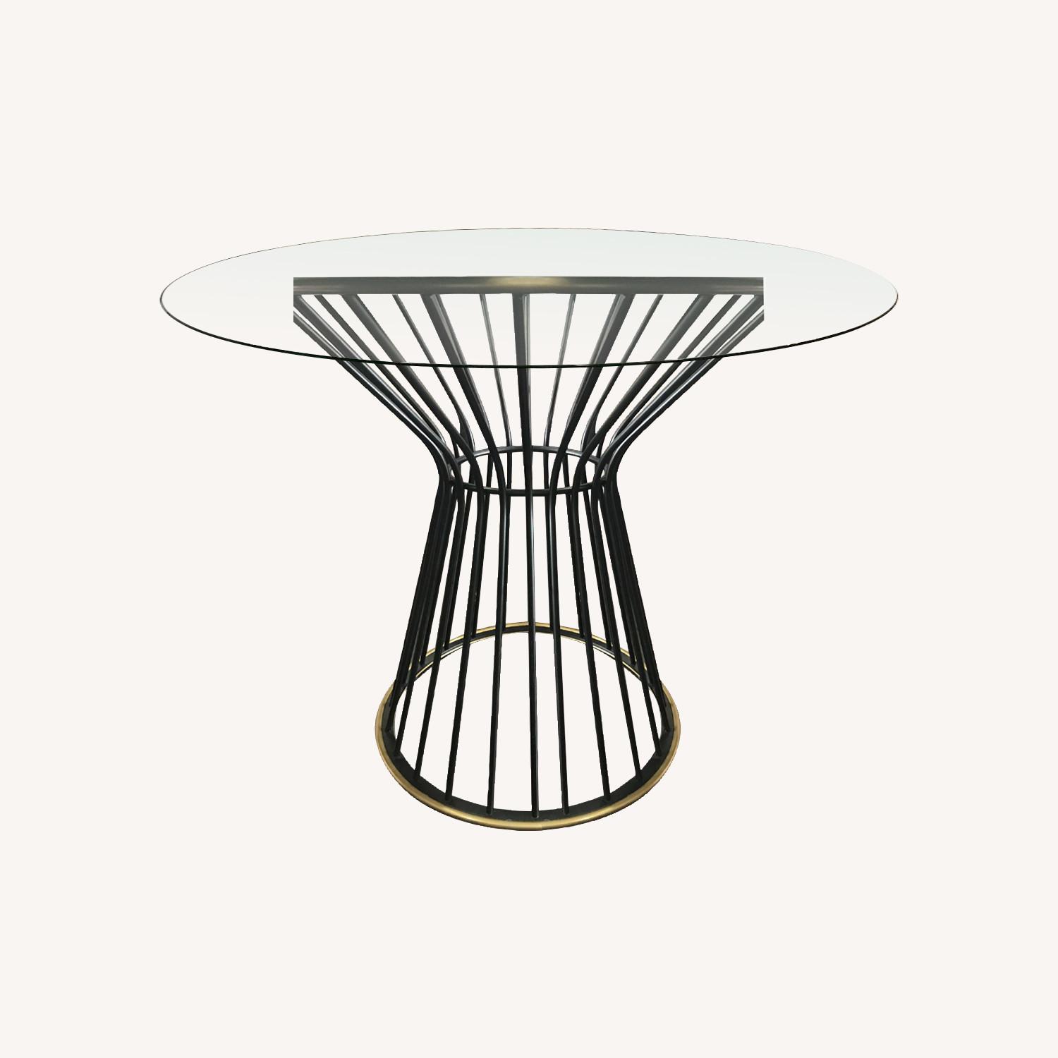 CB2 Glass Dining Table AptDeco