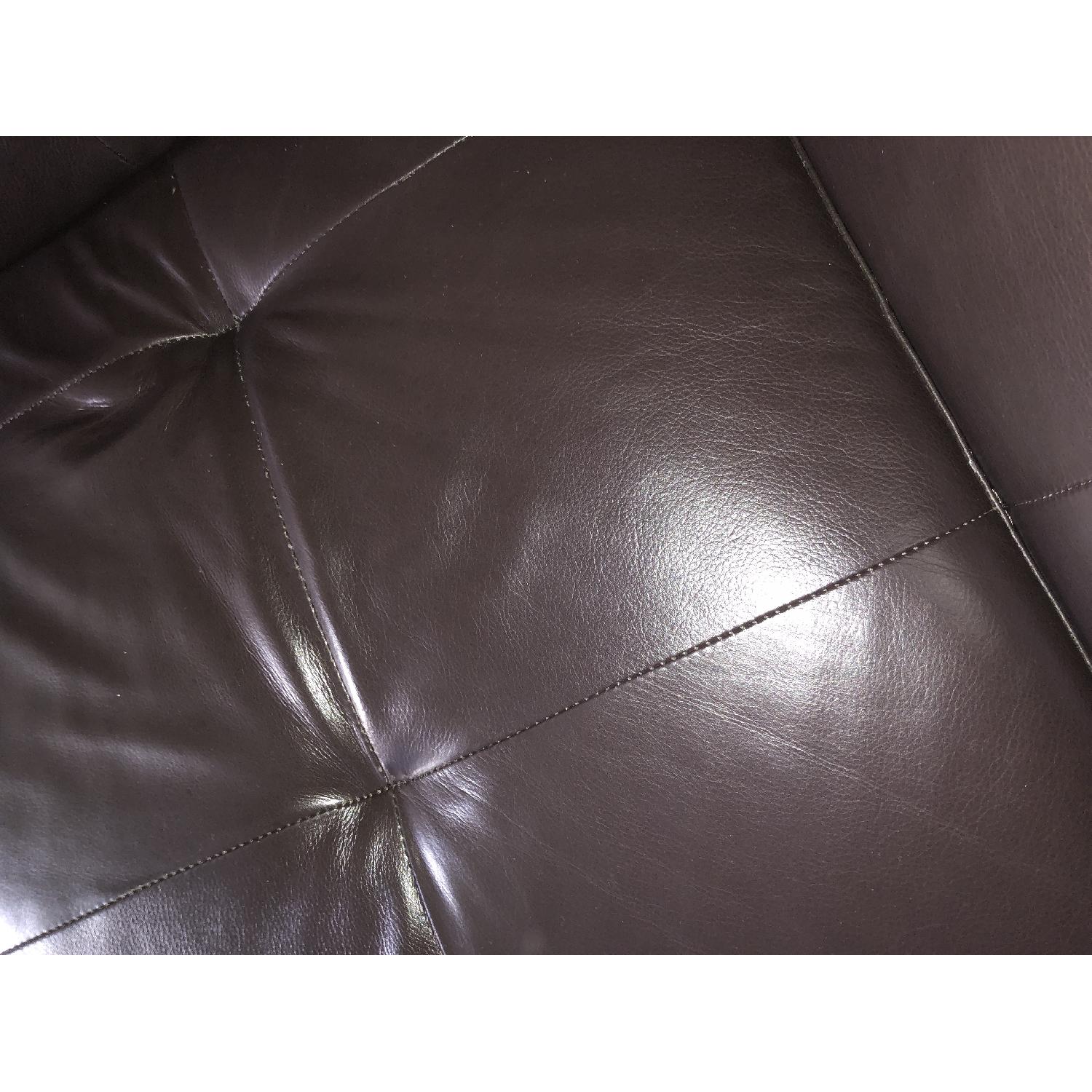 Macy's Brown Tufted Leather L Shaped Sectional Sofa - image-4